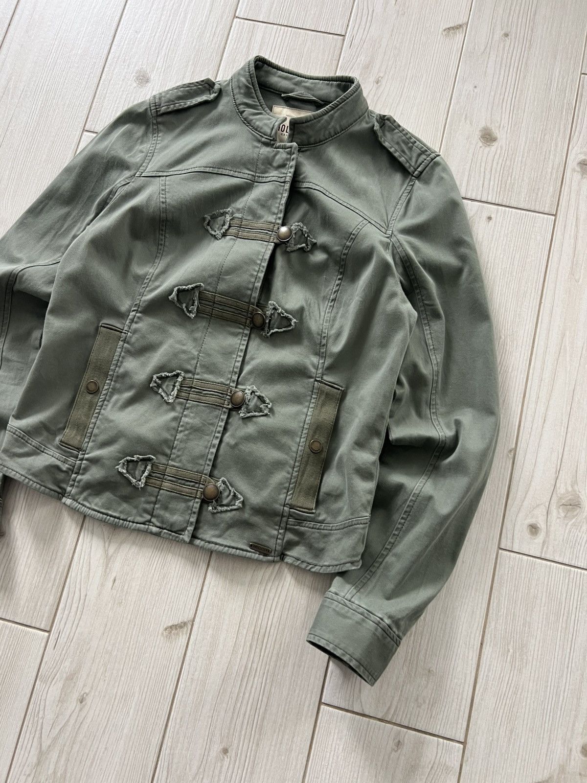 Hollister Hollister Olive Green Stretch Field Jacket Military Style Size M / US 6-8 / IT 42-44 - 4 Thumbnail