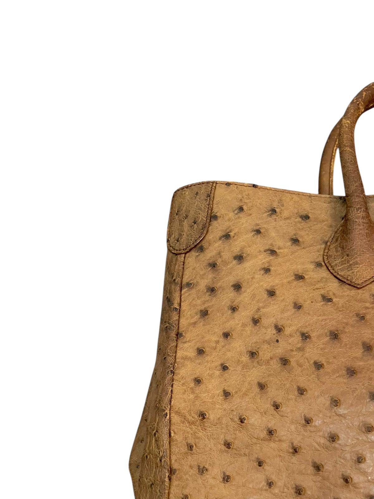 Genuine Leather Full Leather Ostritch Patina Vtg Unknown Tote Bag 2🟩0 Size ONE SIZE - 11 Thumbnail