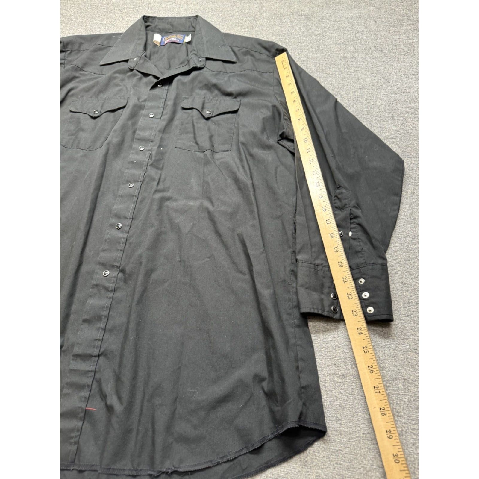 Vintage Roughstock Panhandle Slim Pearl Snap Shirt Mens 18-35 Western Black Size US XXL / EU 58 / 5 - 7 Thumbnail