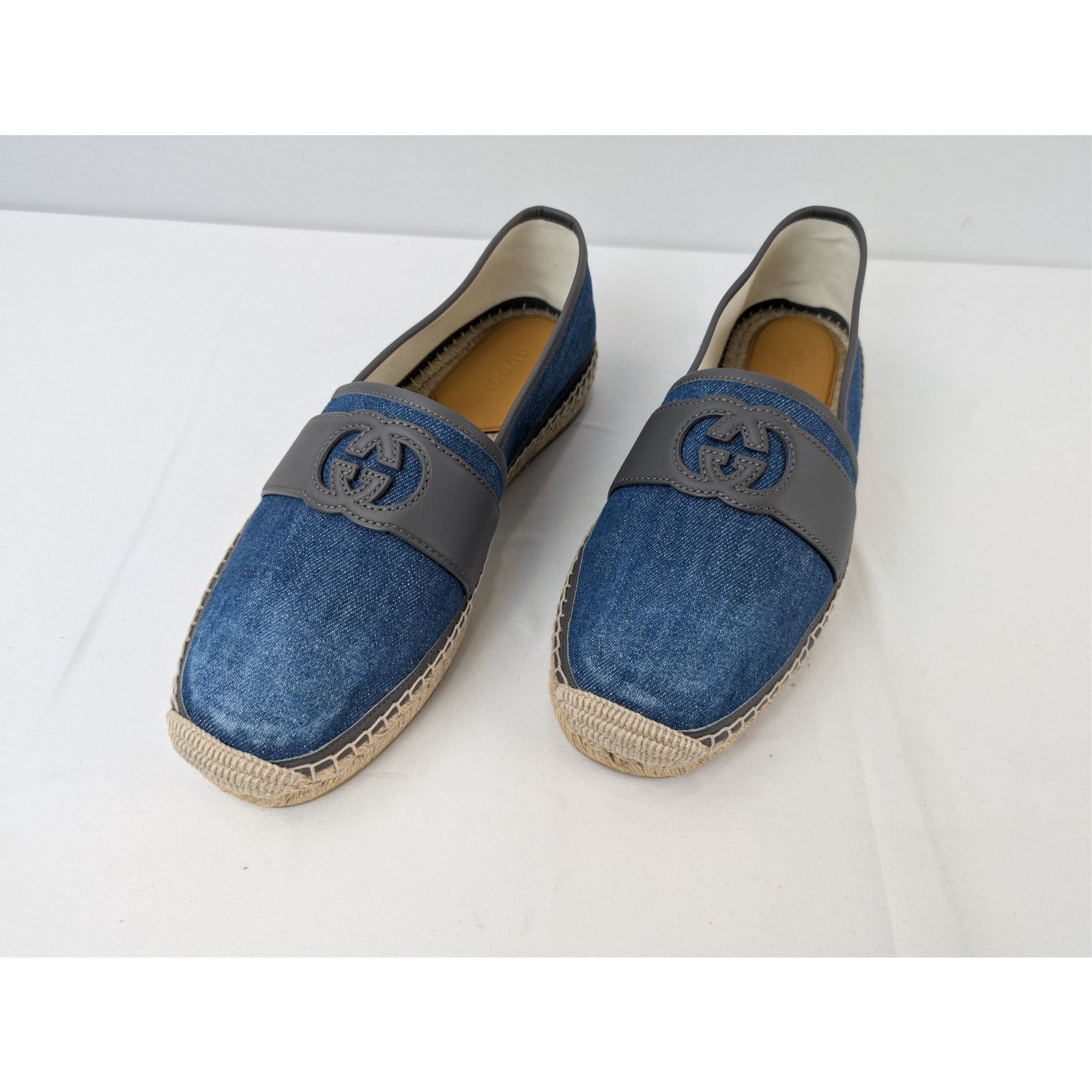 Gucci o1rshd1 espadrilles Tank Denim Softy Loafers Shoe boots Blue Size US 11.5 / EU 44-45 - 8 Thumbnail