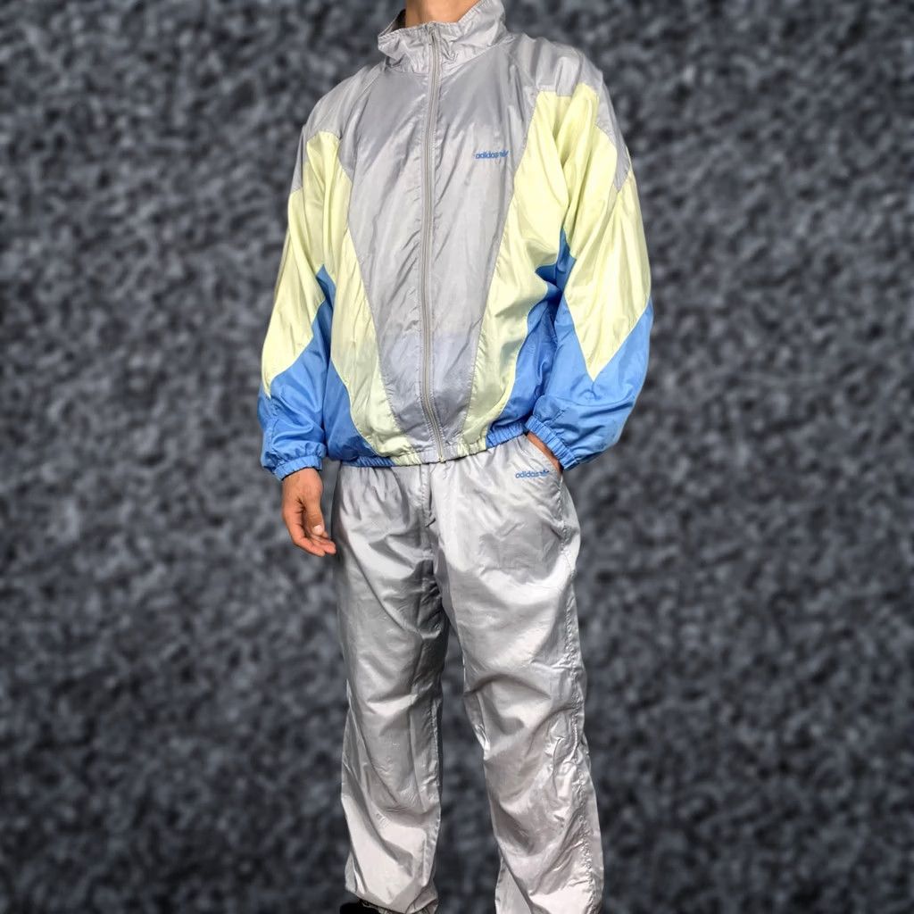 Adidas Adidas 90s Vintage Tracksuit Jacket Pants 2XL Mens Silver Size 48R - 1 Thumbnail