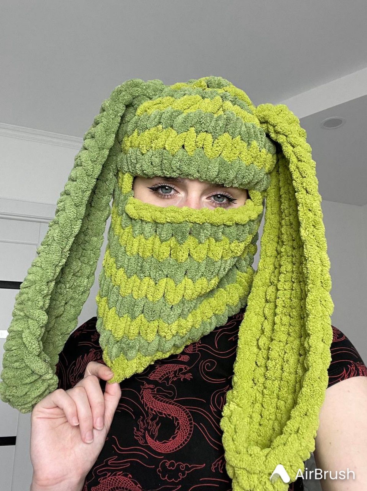 Handmade × Japanese Brand Handmade knitted balaclava/ski mask bunny style Size ONE SIZE - 3 Thumbnail