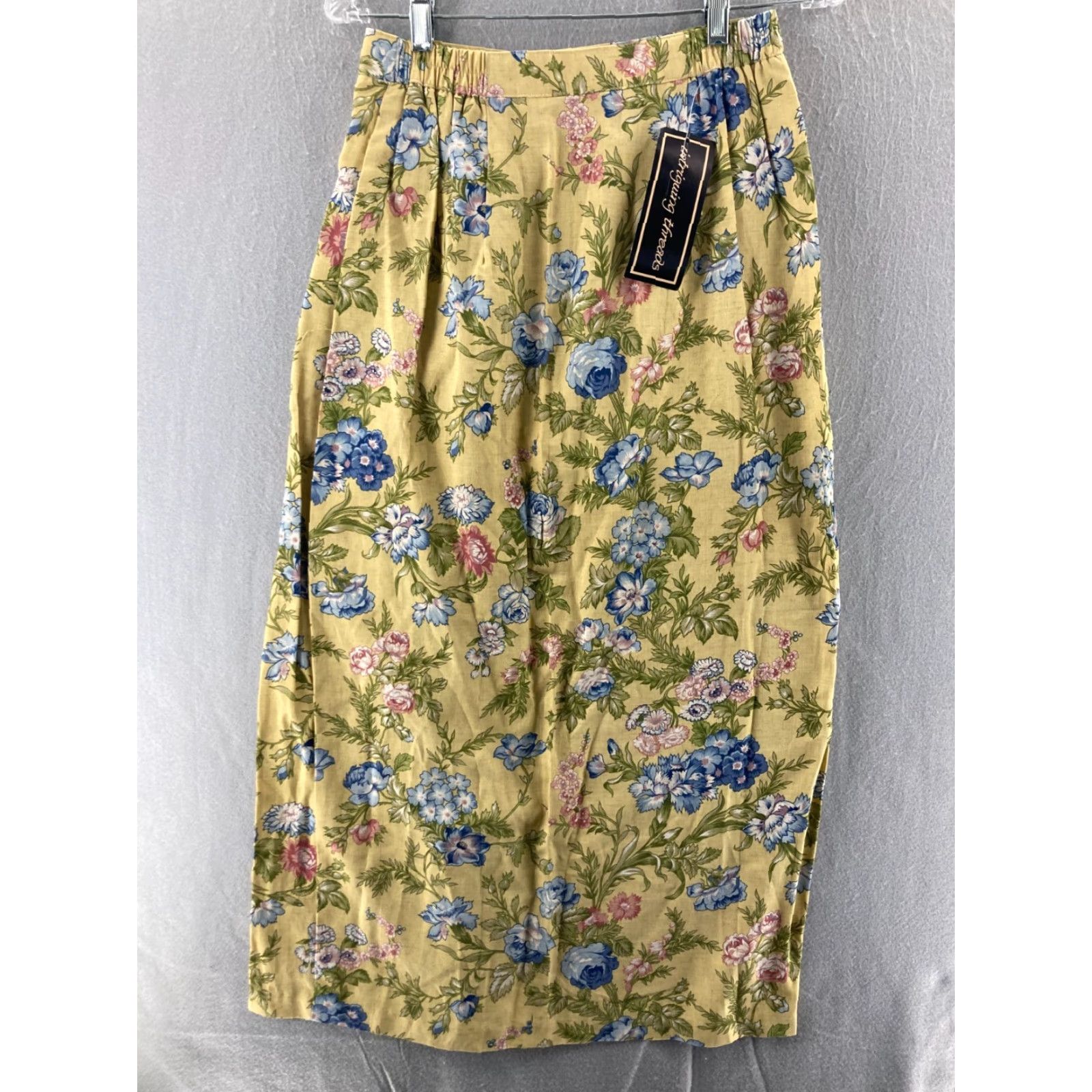 Vintage VINTAGE Intriguing Threads Maxi Skirt Womens 12 USA Made Yellow Floral 1980s Size 34" / US 12 / IT 48 - 6 Thumbnail