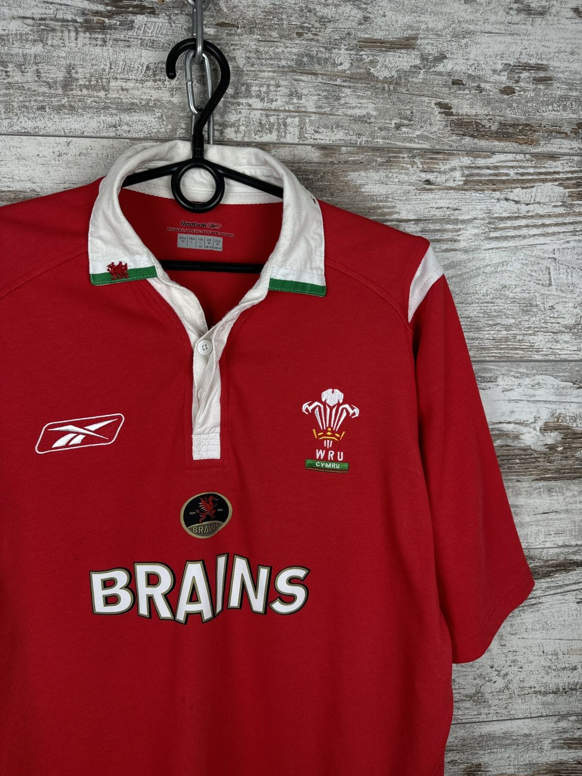 Reebok × Vintage Mens Vintage Reebok Union Wales rugby jersey national team Size US L / EU 52-54 / 3 - 2 Thumbnail