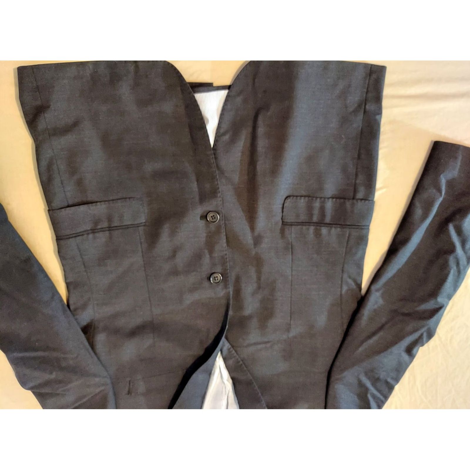 Brooks Brothers Mens Brooks Brothers Wool Suit 2 Piece 42R Gray Jacket Blazer Pants Men Regular Wool Gris Size 42R - 3 Thumbnail