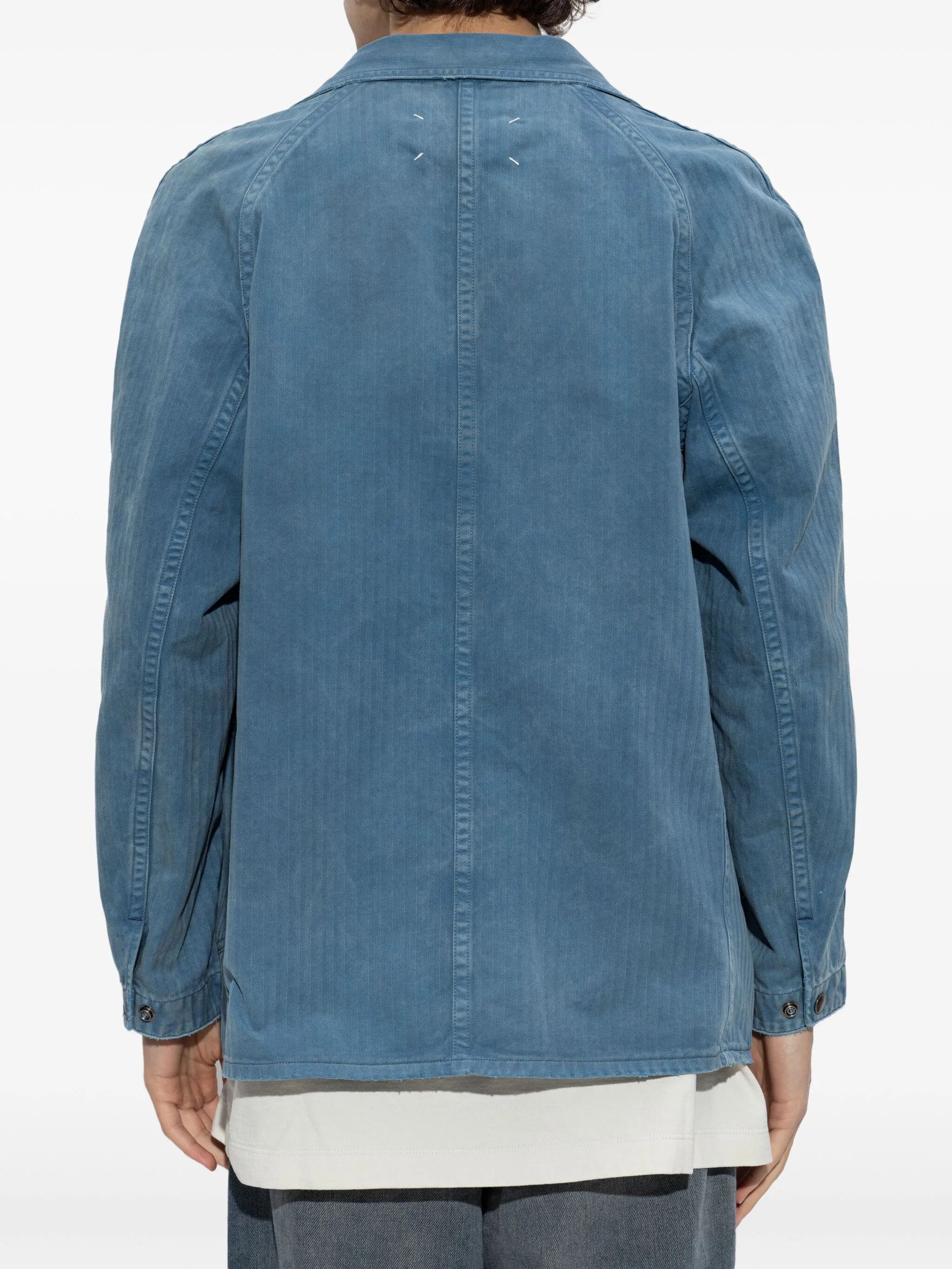 Maison Margiela o1w1db10226 Denim Caban Jacket in Blue Size US S / EU 44-46 / 1 - 4 Thumbnail