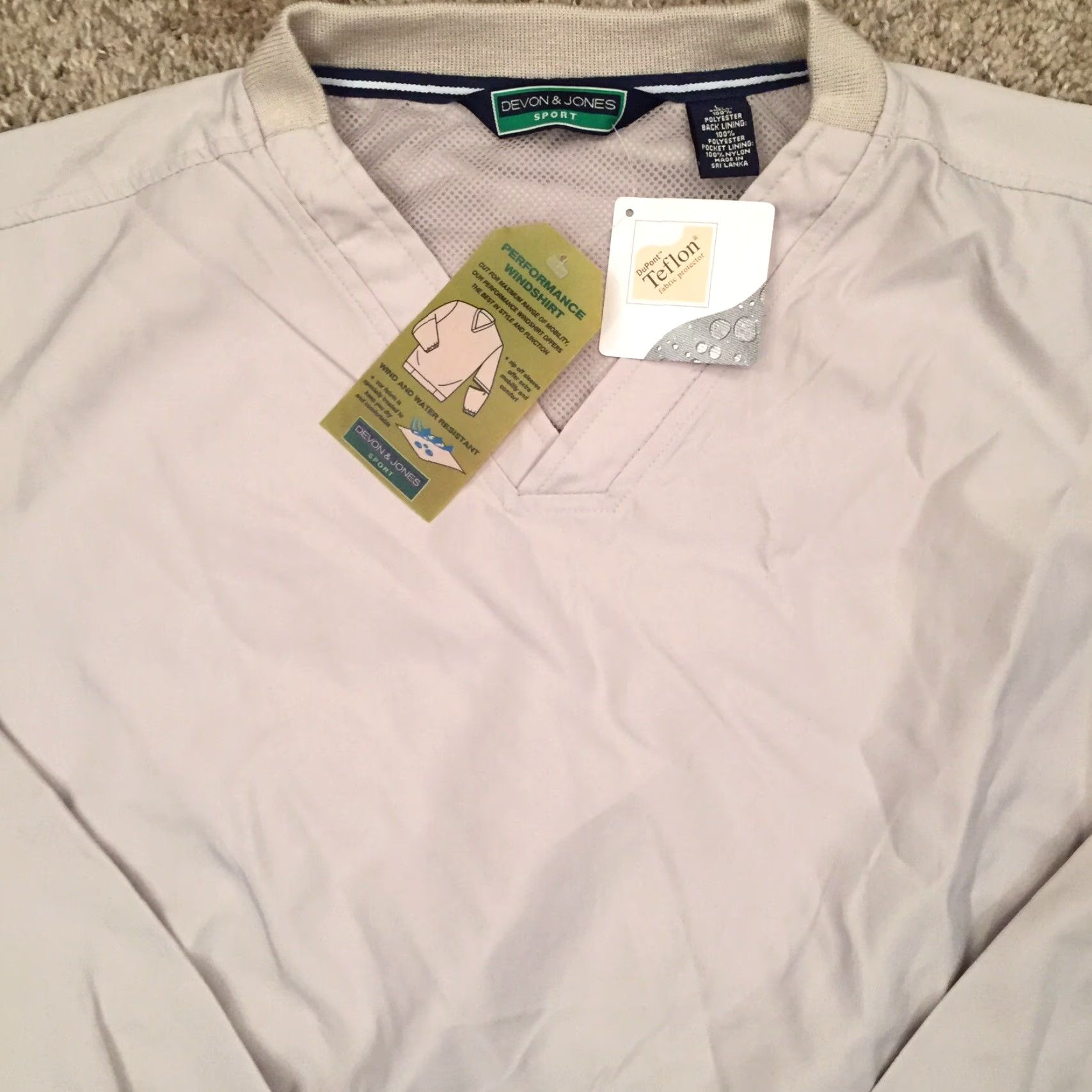 Vintage Devon & Jones Jacket Mens Large Beige Convertible Pullover Windbreaker New Size US L / EU 52-54 / 3 - 2 Thumbnail