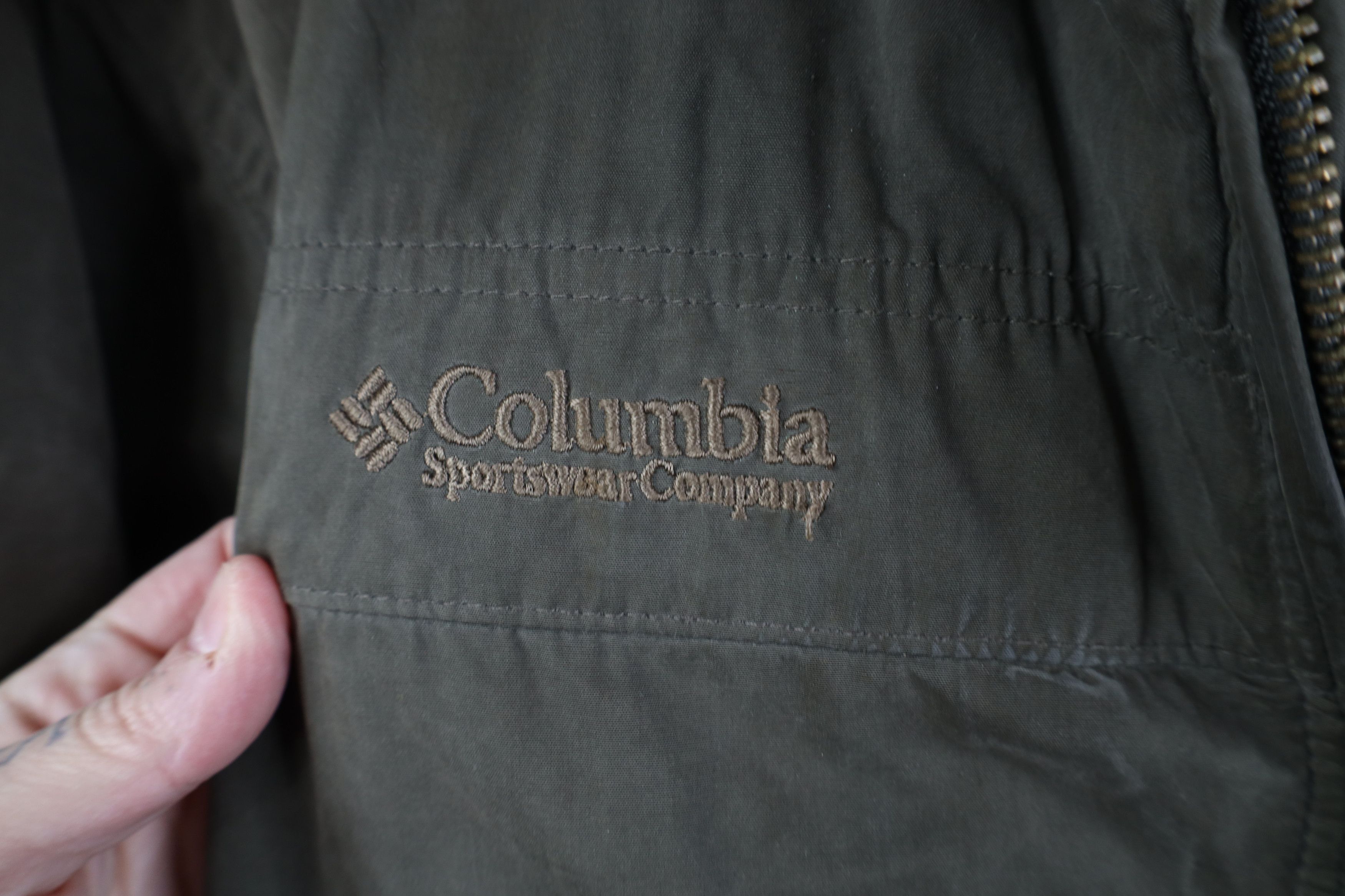 Columbia Vintage Columbia Spell Out Fleece Lined Bomber Jacket Green Size US L / EU 52-54 / 3 - 4 Thumbnail