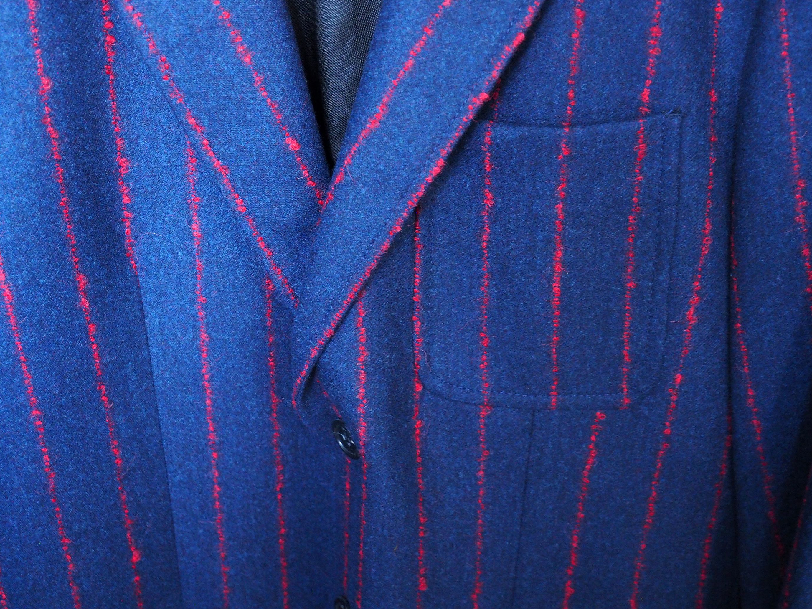 Raf Simons Raf Simons navy textured red pinstripe wool blazer aw15 Size 42R - 6 Thumbnail