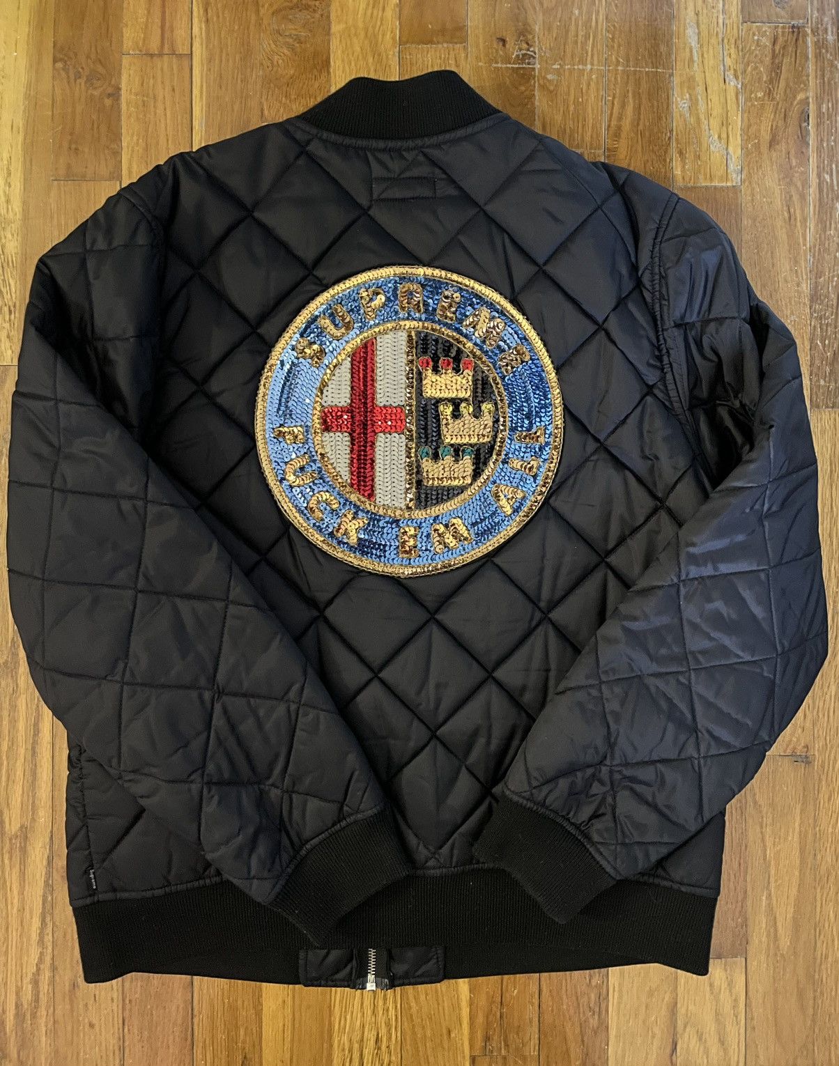 Supreme Supreme Sequin Quilted Bomber Alfa Romeo Grailed