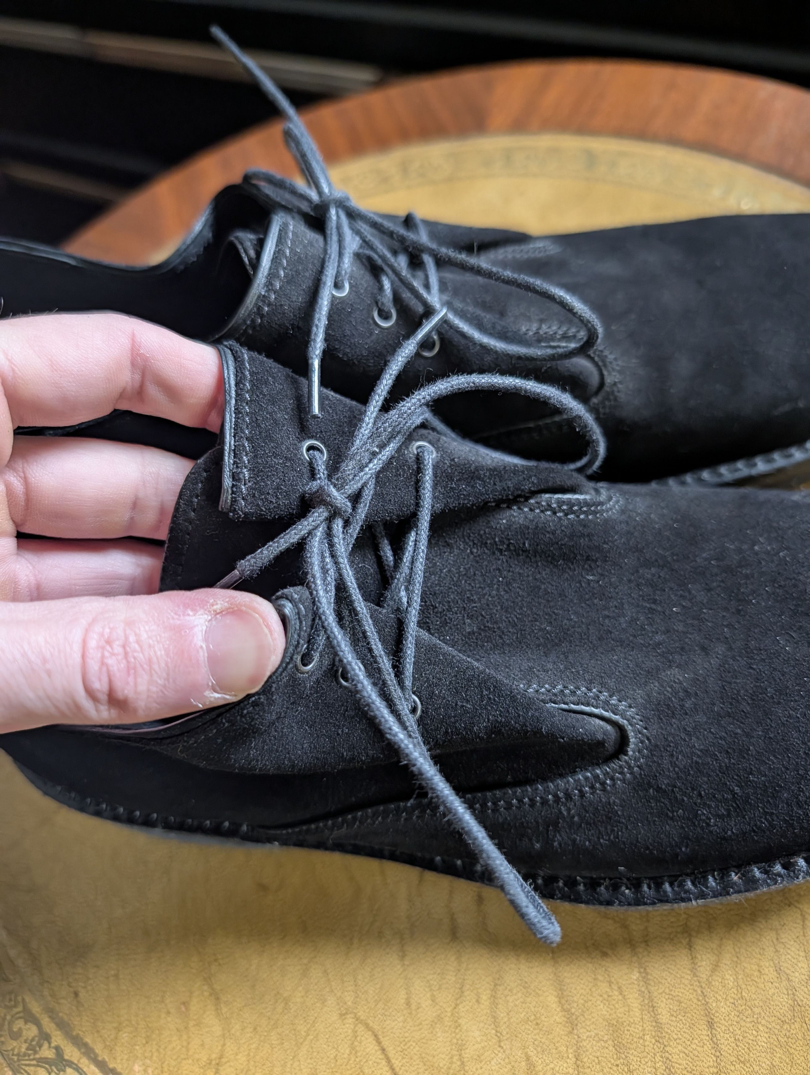 Italia Independent SOLDINI Black Suede Folding Top Chukka / Derby / Creeper Size US 8 / EU 41 - 6 Thumbnail