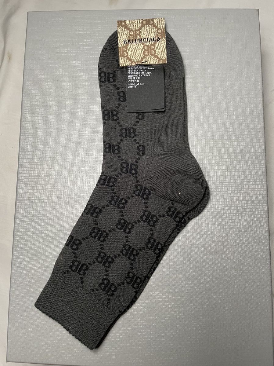 Pre-owned Balenciaga X Gucci Hacker Project Socks In Grey