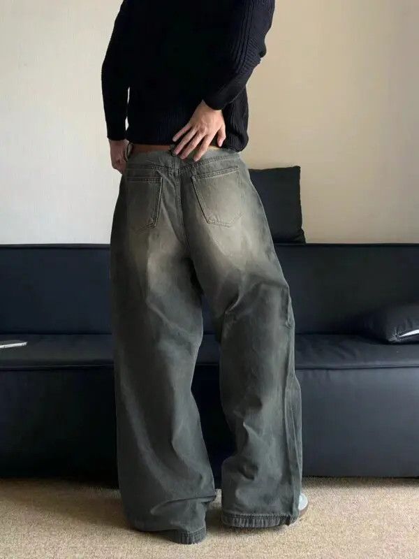 Jean Hirose x Maki Vintage Washed Retro Wide Leg Denim Jeans Size US 34 / EU 50 - 5 Thumbnail