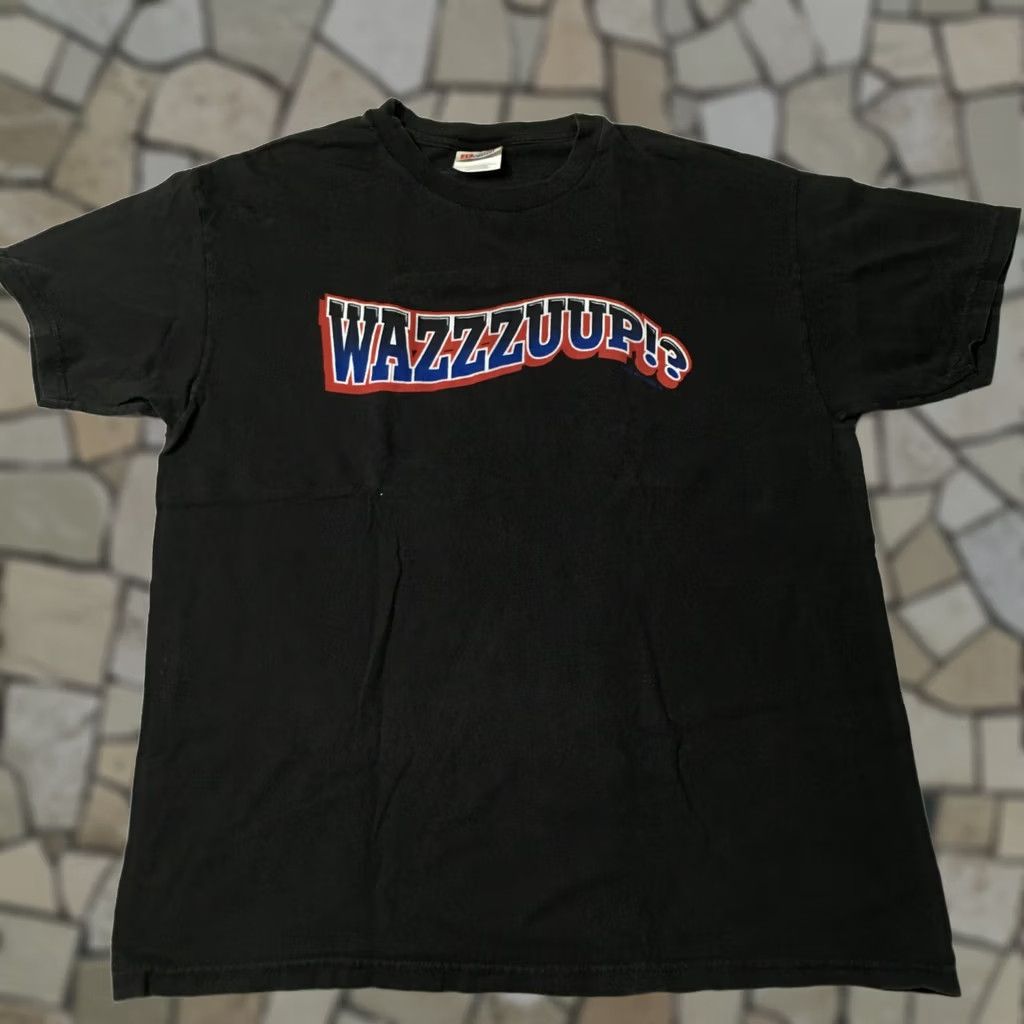 Hanes VINTAGE hanes T-Shirt Adult large black graphic What's Up wazzup wazzuup Size US L / EU 52-54 / 3 - 1 Thumbnail