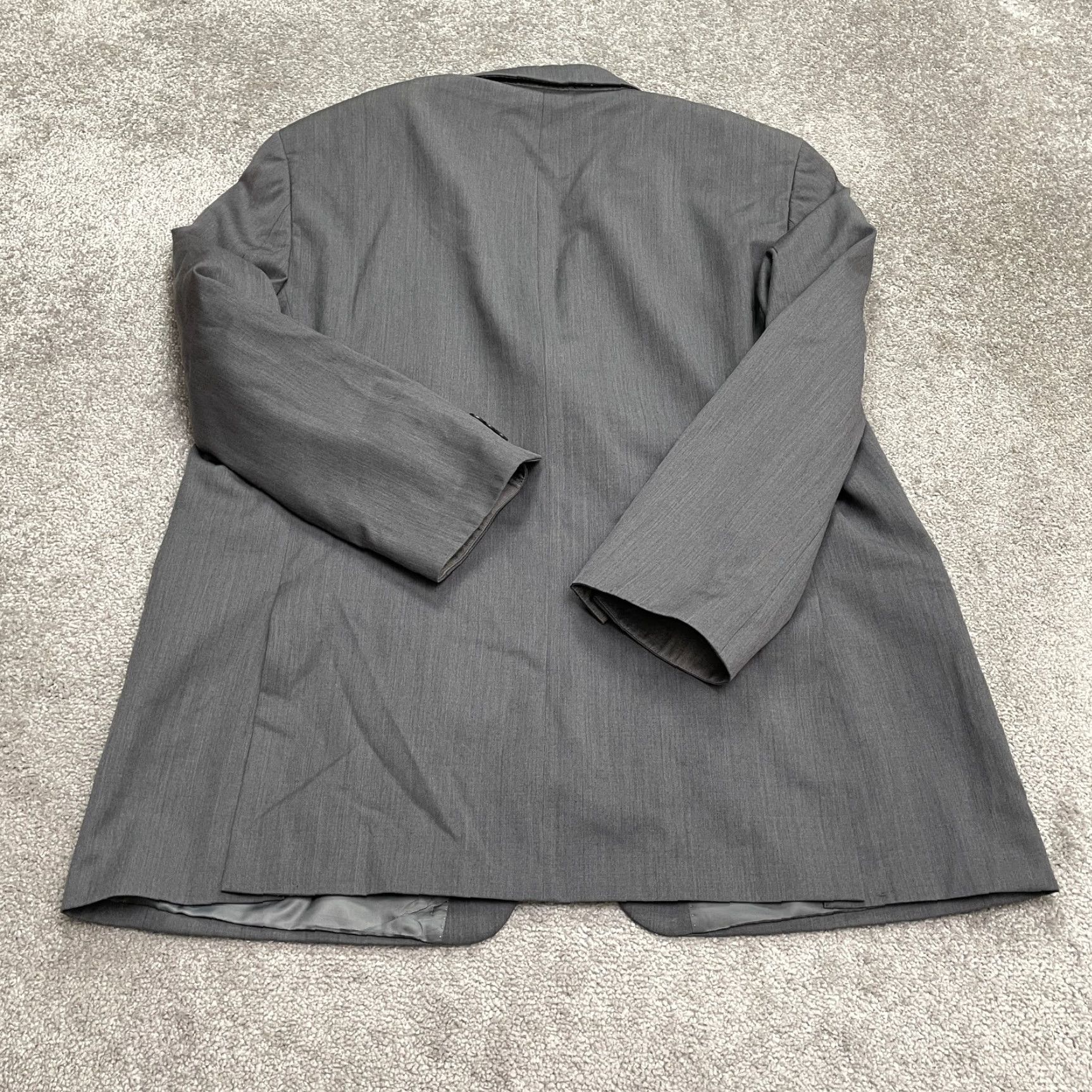 Michael Kors Michael Kors Blazer Jacket Mens Wool Blend Gray 50L Double-Vented Notch Lapel Three-Button Single-Breasted Padded Shoulders Size 50L - 2 Thumbnail