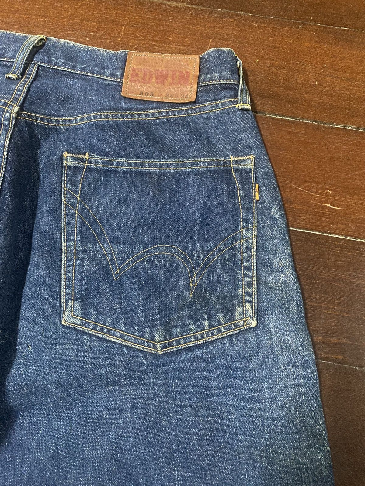 Kapital Vintage Edwin 505 Selvedge fly Button mud wash Denim Jeans Size US 35 - 10 Thumbnail