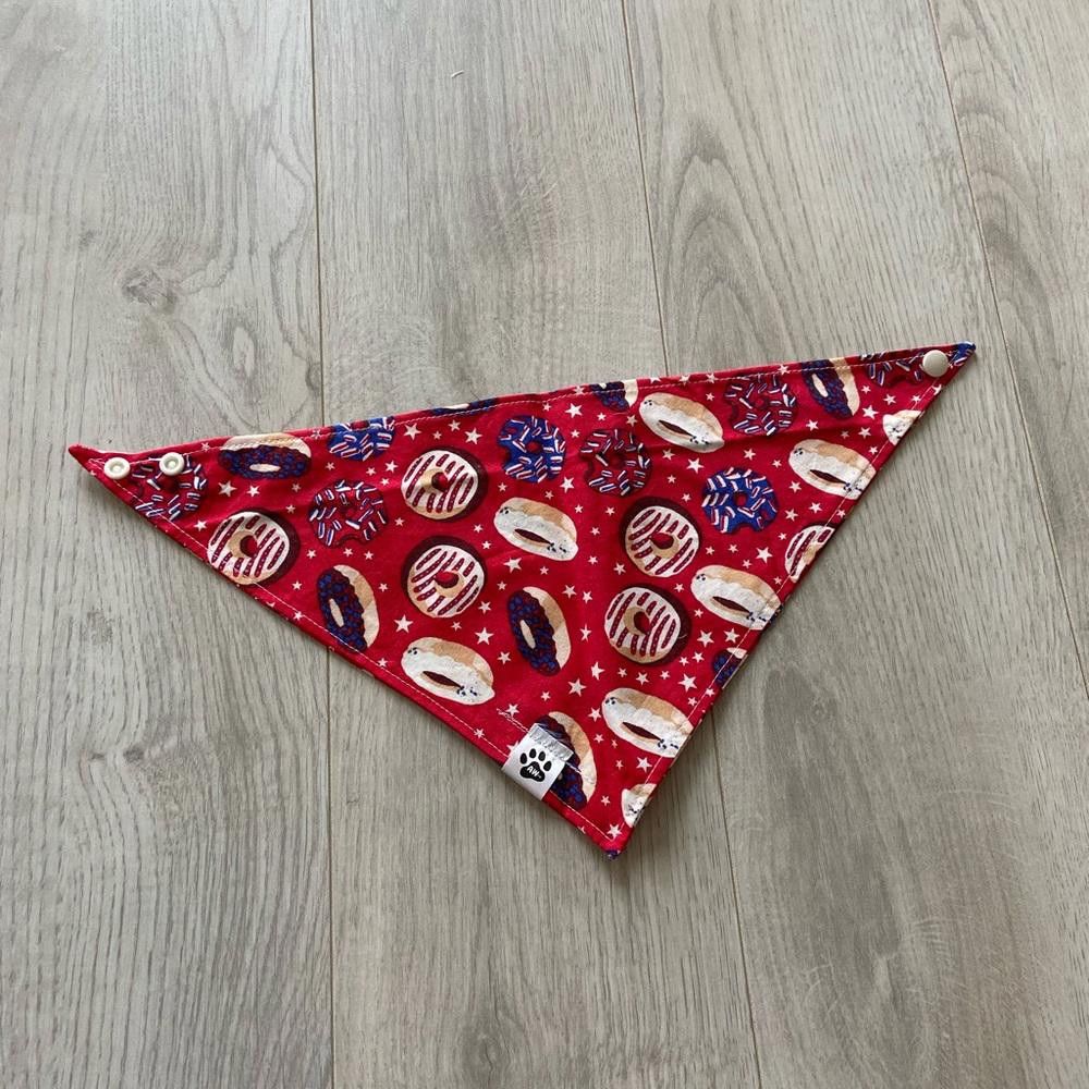 Designer Paw Red Donut Dog Bandana Size ONE SIZE - 1 Thumbnail