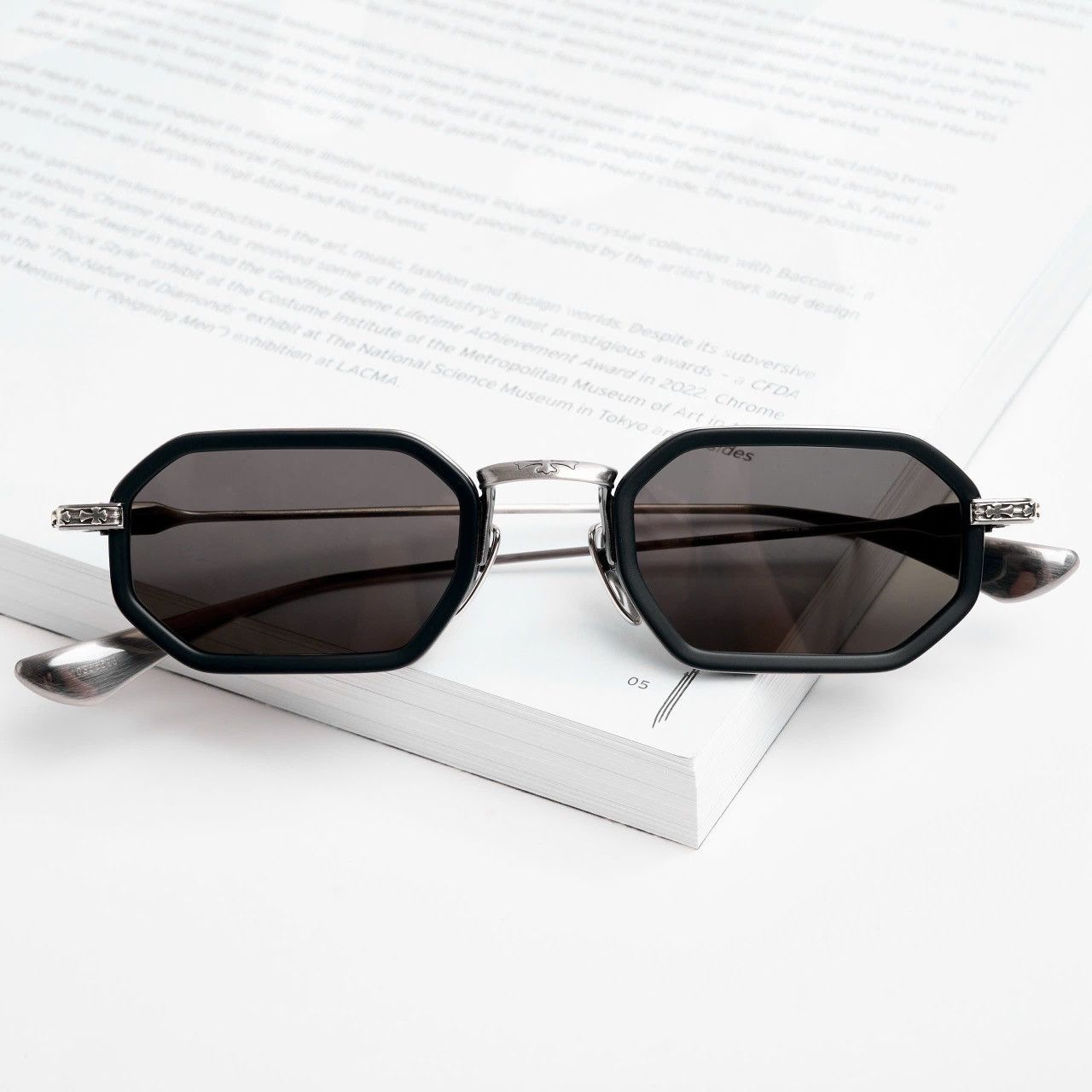 Chrome Hearts CHROME HEARTS STYLIDA MATTE BLACK/PEWTER SUNGLASSES Size ONE SIZE - 6 Thumbnail