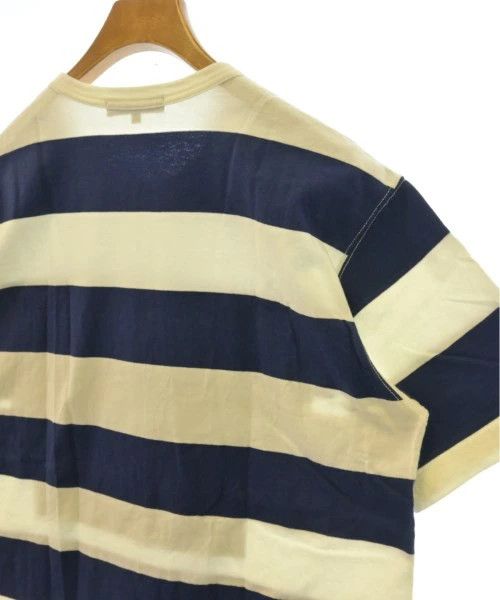 Comme des Garcons Homme T-Shirts Cotton Border Short Sleeve Patch Pattern White Navy Size US S / EU 44-46 / 1 - 4 Thumbnail