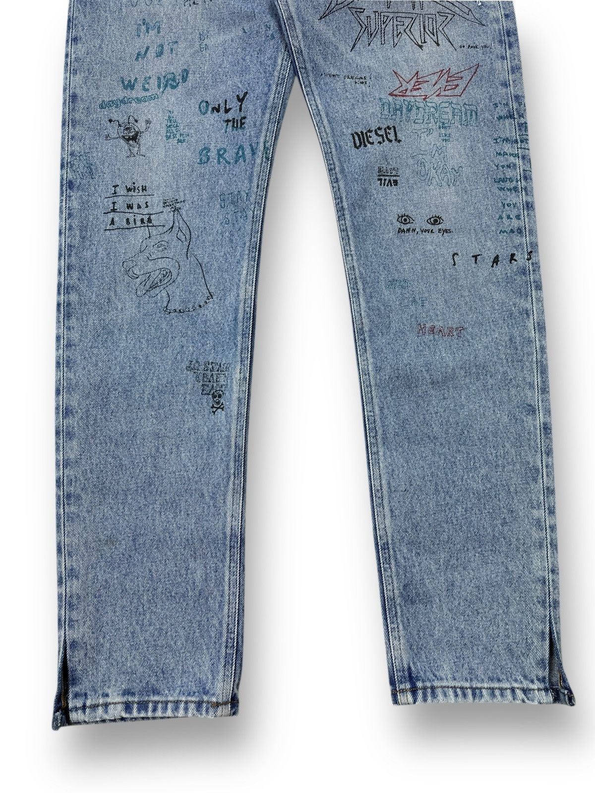 Diesel Diesel Neekhol Graffiti Print Women’s Jeans Blue Denim Pants Size 27" / US 4 / IT 40 - 3 Thumbnail