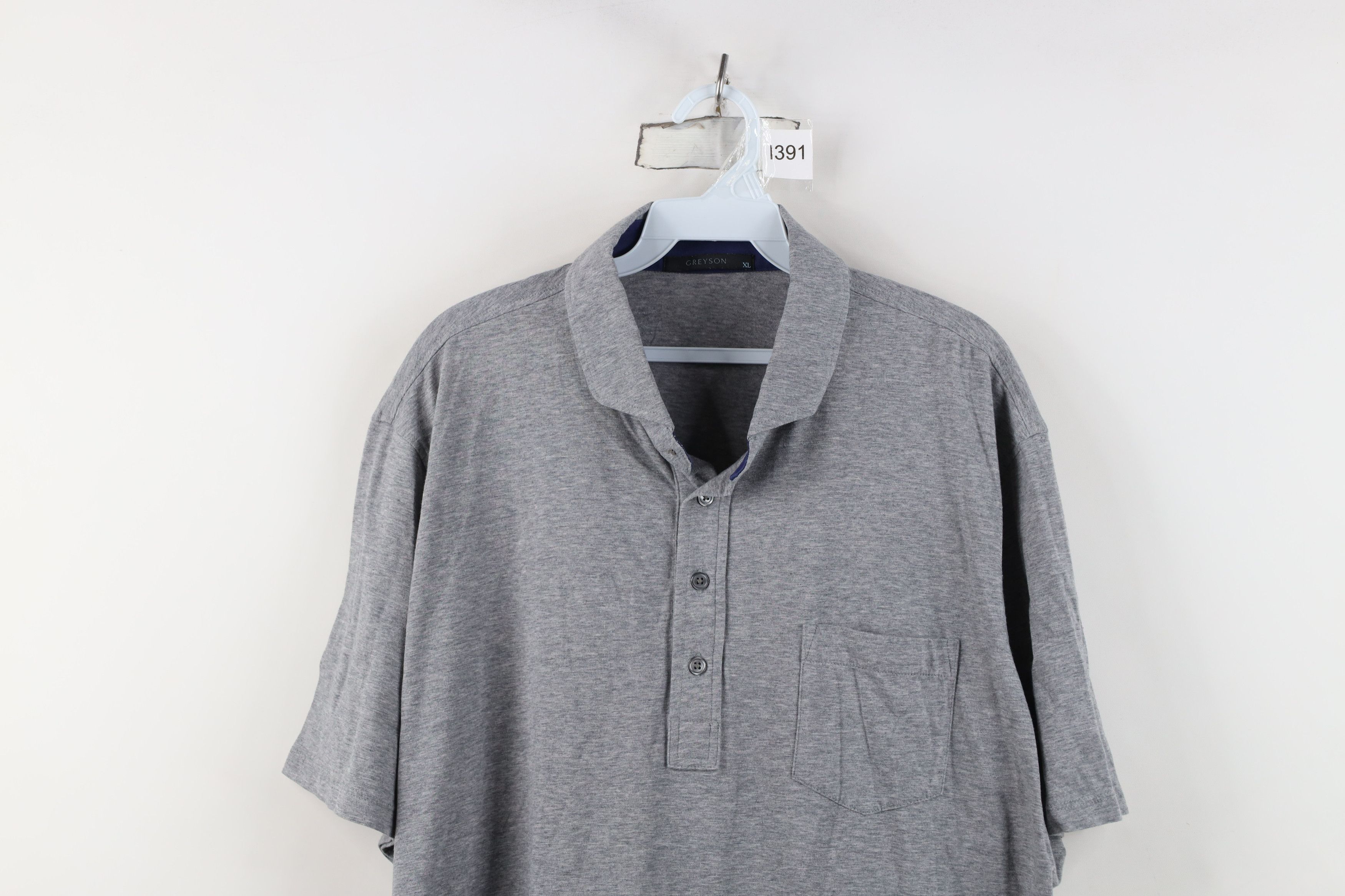 Grenson Greyson Clothiers Jersey Knit Collared Golf Polo Shirt Gray Size US XL / EU 56 / 4 - 2 Thumbnail