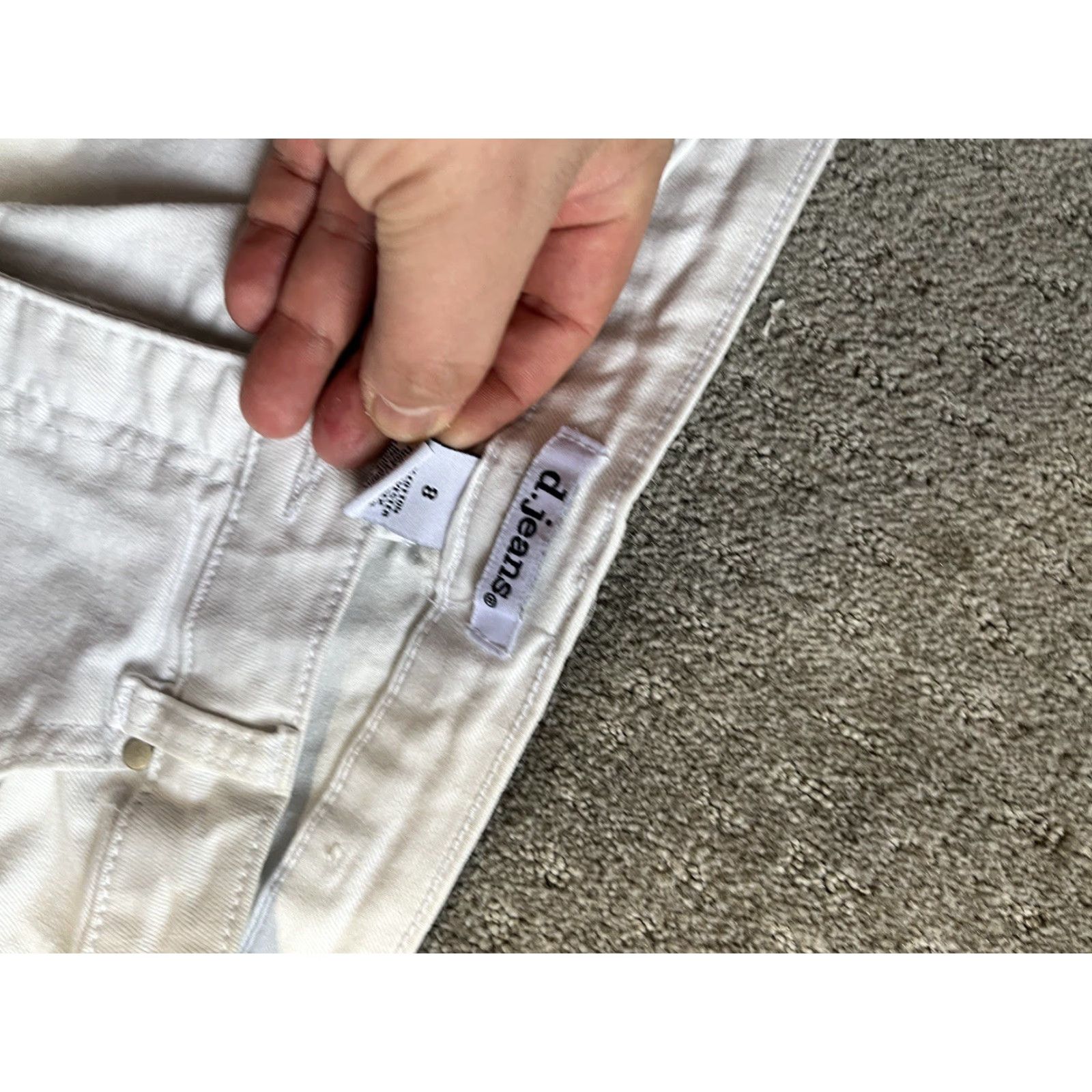 Vintage D. Jeans Cotton Denim 5-Pocket Cropped Jeans Womens Size 8 White Stretch High Rise Regular Inseam 24 in Size 30" / US 8 / IT 44 - 5 Thumbnail
