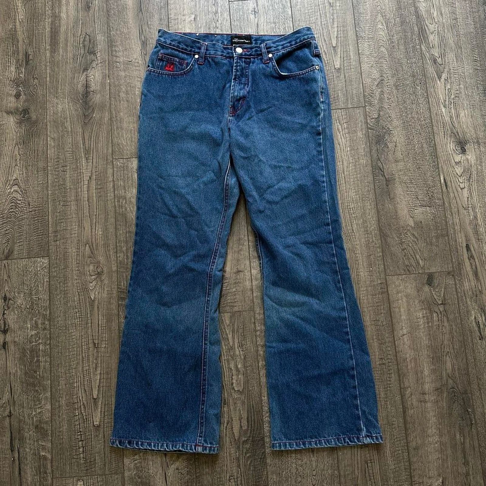 Vintage Cute Vintage Y2K Hot Stuff Blue Mom Flare Fire Flame Jean Size 30" / US 8 / IT 44 - 3 Thumbnail