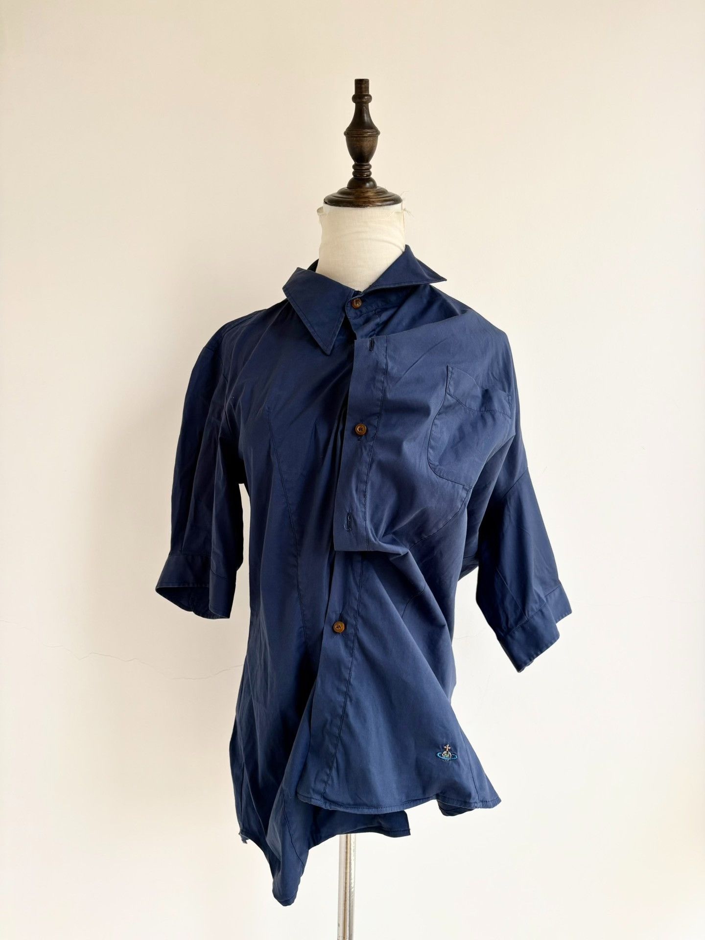 Vivienne Westwood Vivienne Westwood Vintage Blue Short Sleeve Shirt Size L / US 10 / IT 46 - 1 Thumbnail