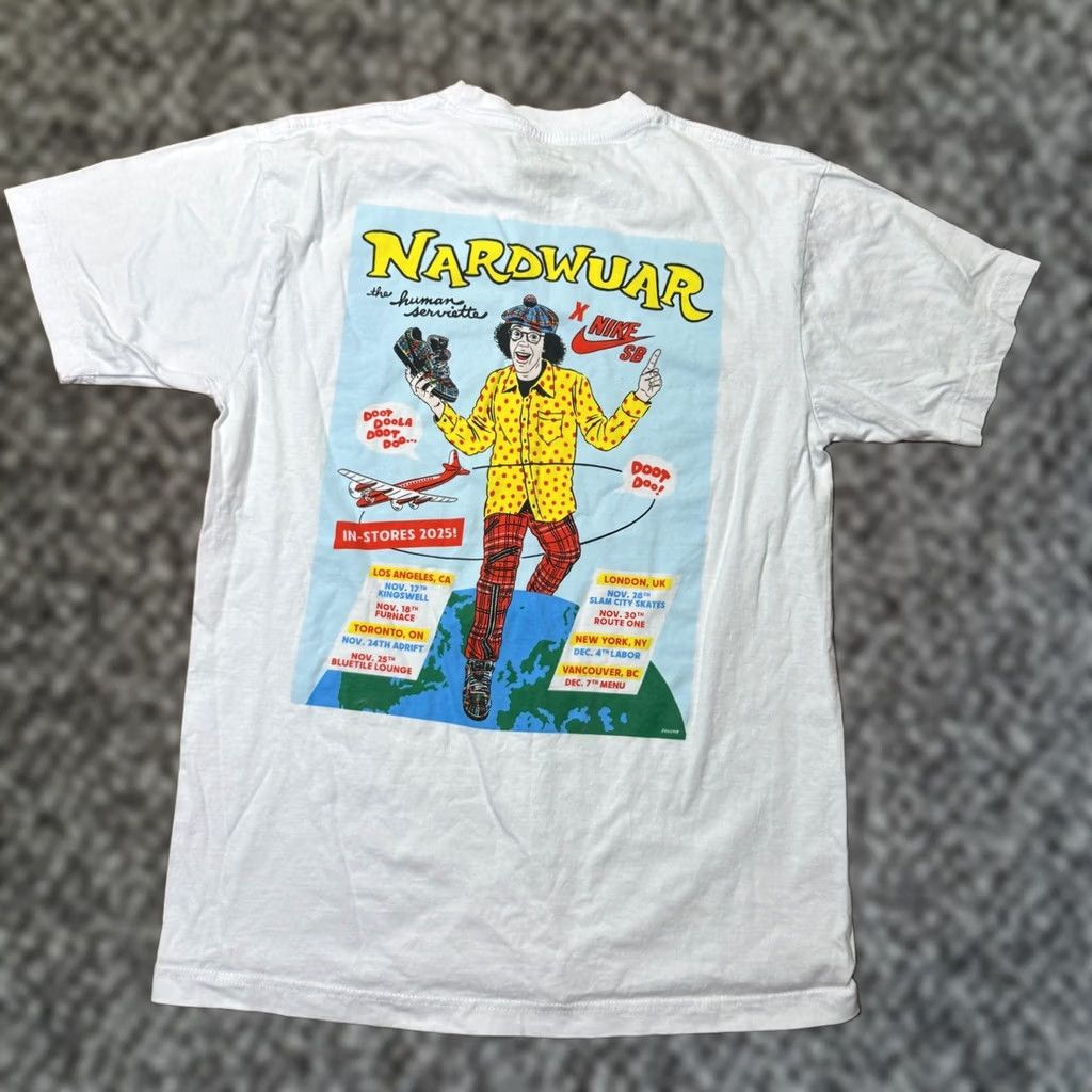 Nike RARE Nike SB Nardwuar T-Shirt Medium White Cotton Crew neck Limited Edition S/S EE1 Men M Size US M / EU 48-50 / 2 - 1 Thumbnail