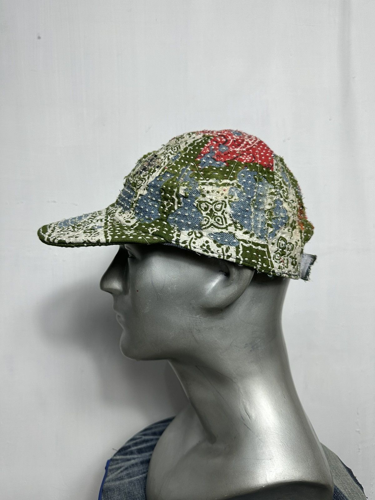 Handmade Custom Made Distressed Paisley Patchwork Boro hats Size ONE SIZE - 1 Thumbnail