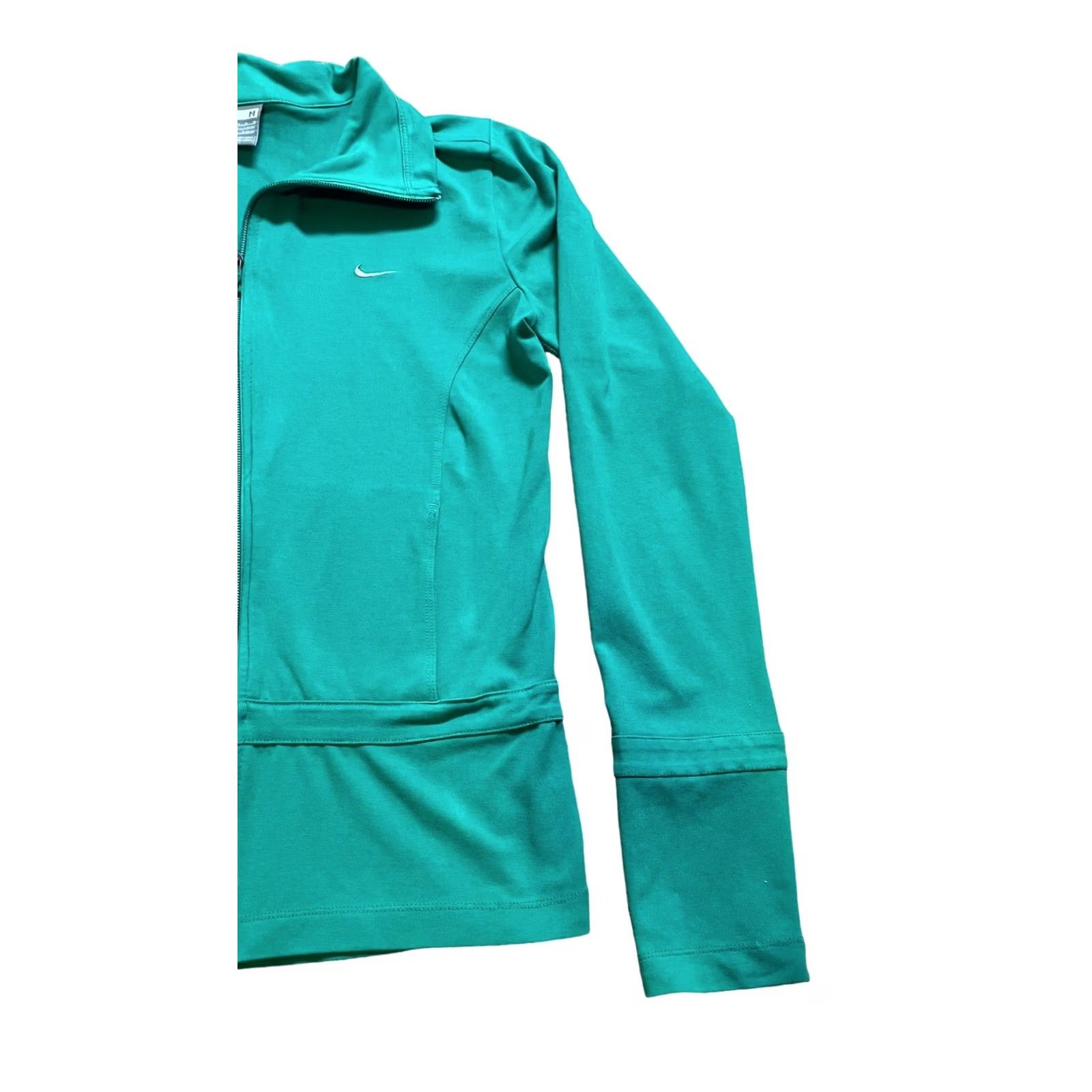 Nike Nike Women's Green Full Zip Sweatert Jacket Sz M Long Sleeve Athletic Stain, Track Jacket, Activewear, Logo, Nike, Green, Regular, Size M, Women Size M / US 6-8 / IT 42-44 - 3 Thumbnail