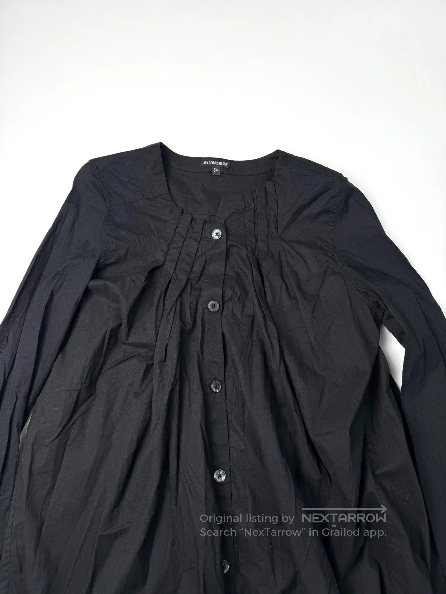Ann Demeulemeester Ann Demeulemeester Black Pleated Shirt Dress. Size XXS / US 00 / IT 34 - 2 Thumbnail