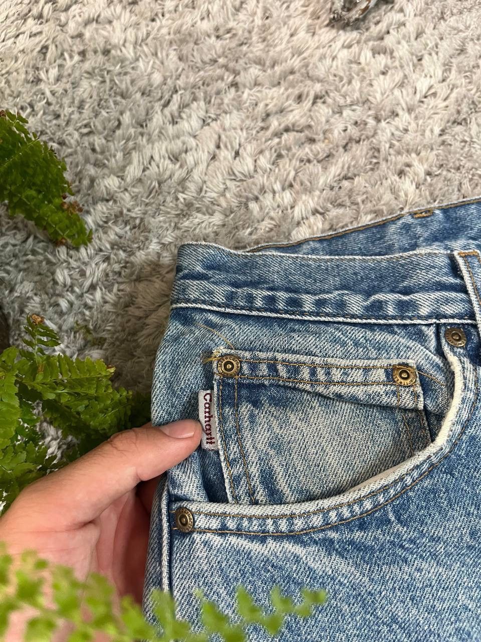Carhartt × Vintage 90s Carhartt Jeans Vintage Streetwear Rare Logo Size US 34 / EU 50 - 7 Thumbnail