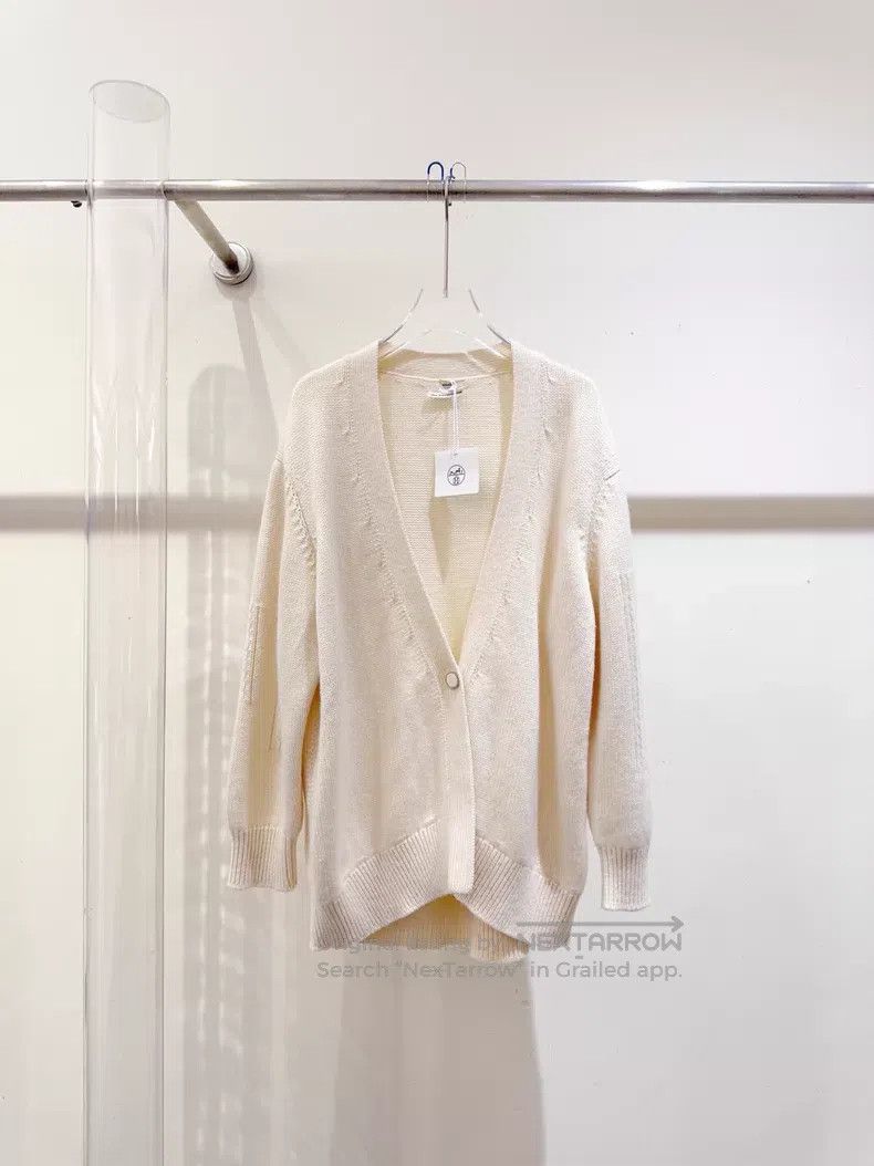 Hermes Hermes White Open Cardigan for Spring/Summer 2025 Size M / US 6-8 / IT 42-44 - 1 Thumbnail