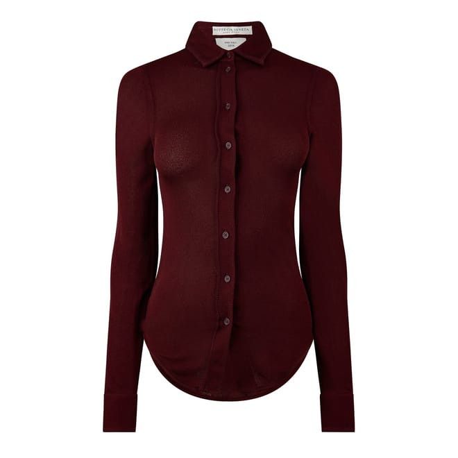 Bottega Veneta Bottega Veneta Slim Fit Short Sleeve Knit Top in Red Size M / US 6-8 / IT 42-44 - 1 Thumbnail