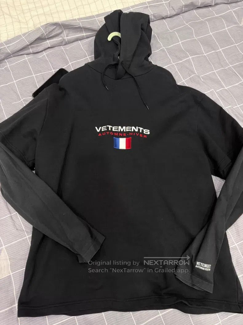 Vetements VETEMENTS Black Fake Two-Piece Hooded Sweatshirt Size US S / EU 44-46 / 1 - 1 Thumbnail