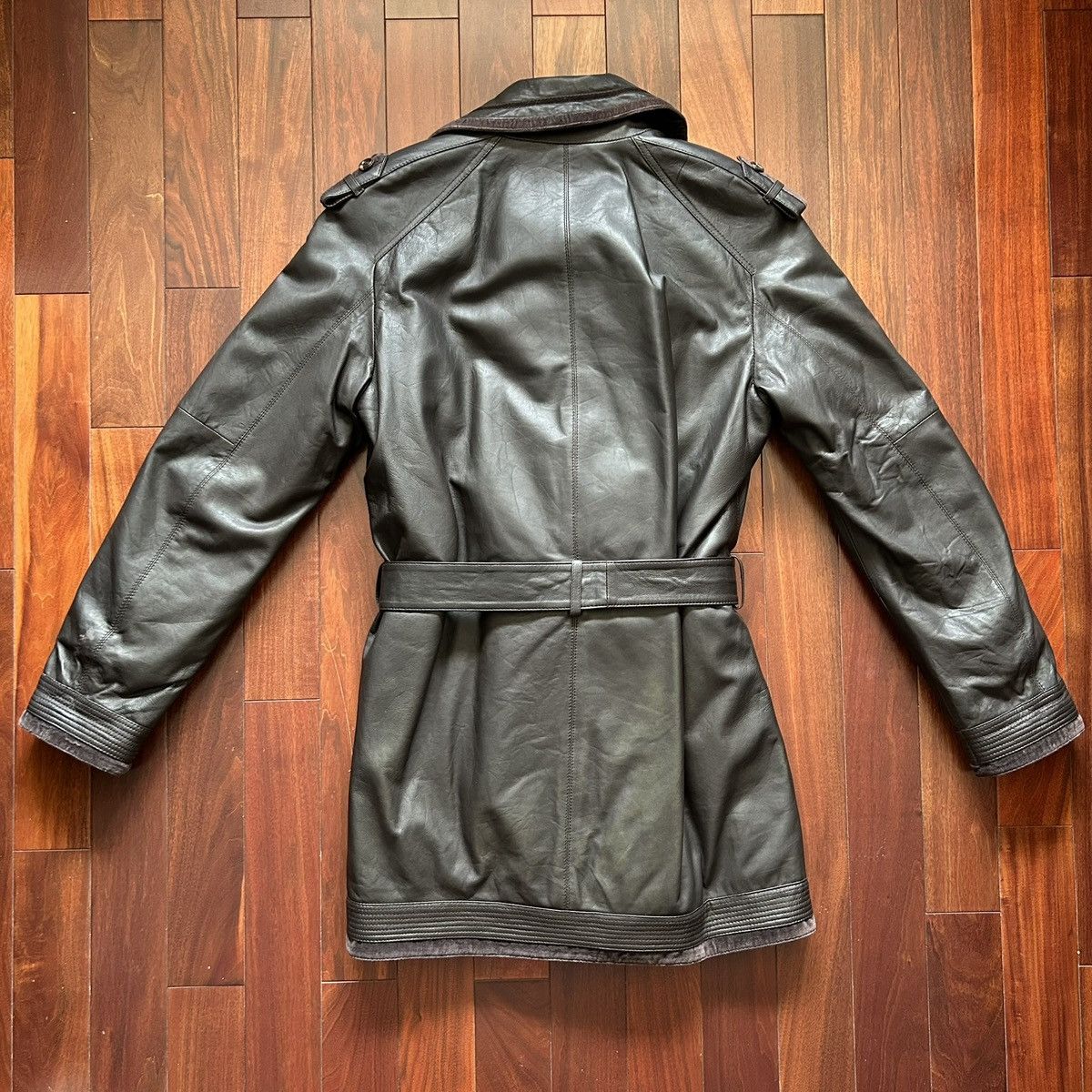 Roberto Cavalli Roberto Cavalli Genuine Leather Trench Coat Size US M / EU 48-50 / 2 - 2 Thumbnail