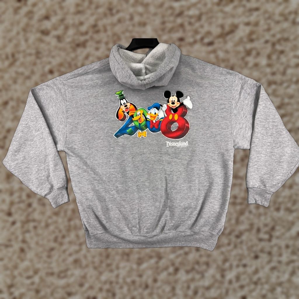 Disney Disney Hoodie Womens 2XL Gray Full Zip Pockets Mickey Donald Goofy Pluto Cartoon Logo Shirt History 2008 Resort Outdoors Mens Woman Girls Size XXL / US 16-18 / IT 52-54 - 1 Thumbnail