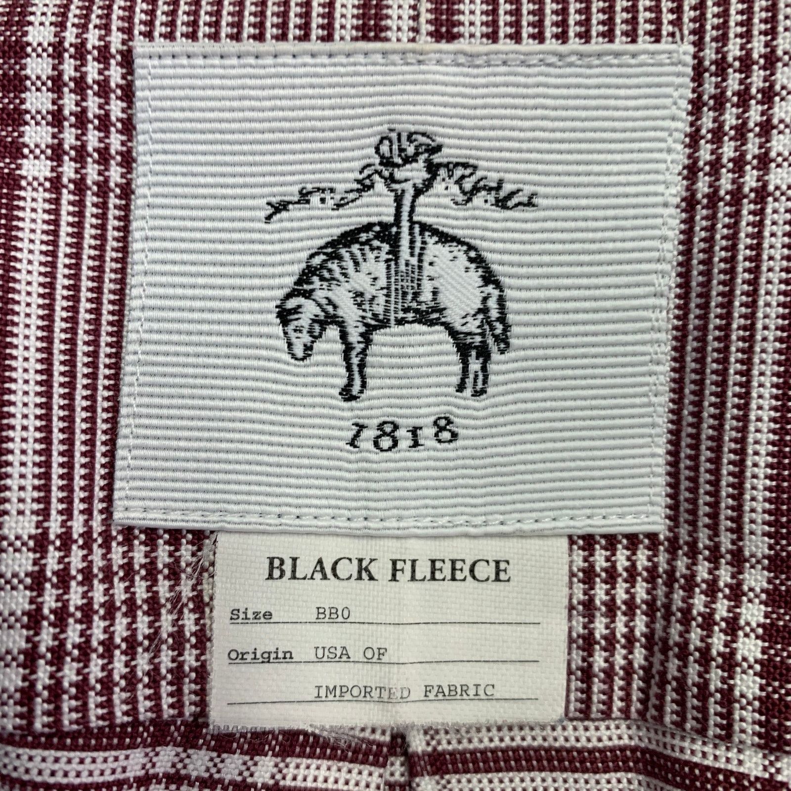 Brooks Brothers Black Fleece Burgundy White Glenplaid Cotton One Pocket Long Sleeve Shirt Size US S / EU 44-46 / 1 - 5 Thumbnail