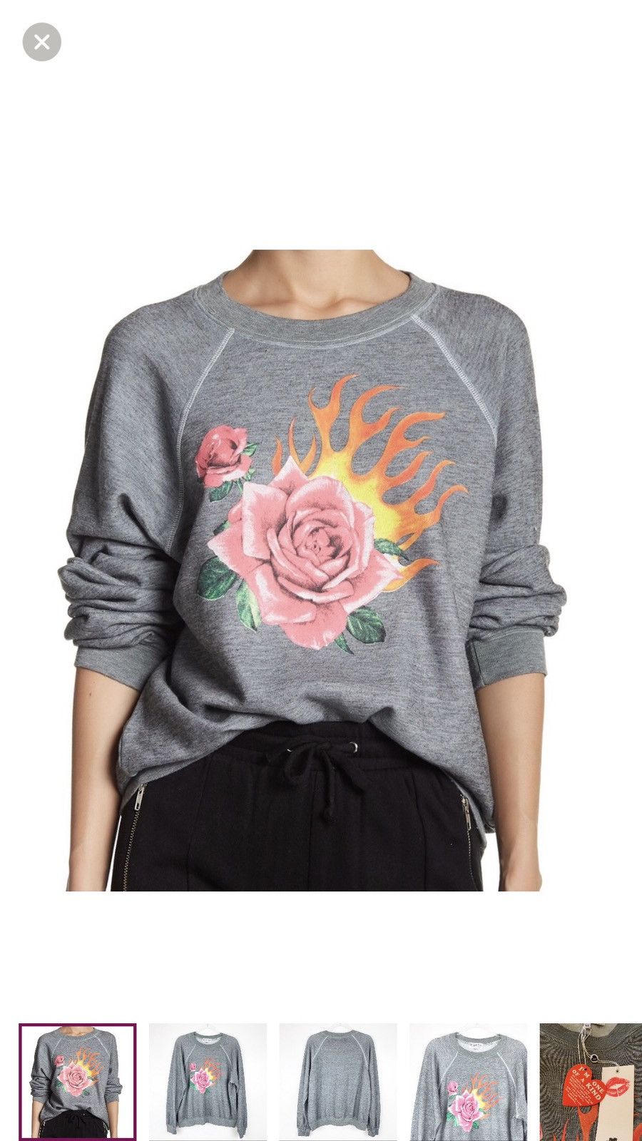 Wildfox Wildfox Rose Blaze Graphic Sweatshirt Size M / US 6-8 / IT 42-44 - 6 Thumbnail