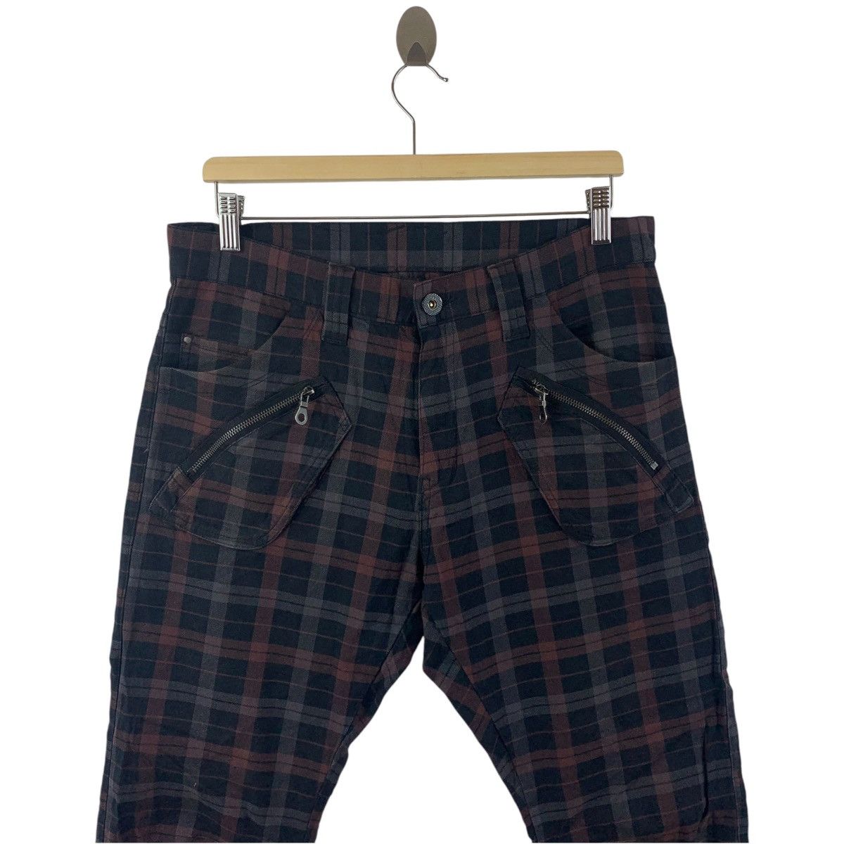 Japanese Brand × PPFM PPFM Curve multipocket checkered punk design jeans Size US 33 - 2 Thumbnail