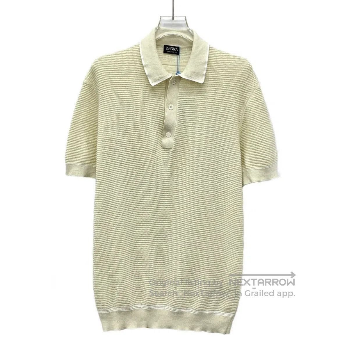Z Zegna Yellow Short Sleeve Striped Polo Shirt . Size US S / EU 44-46 / 1 - 1 Thumbnail