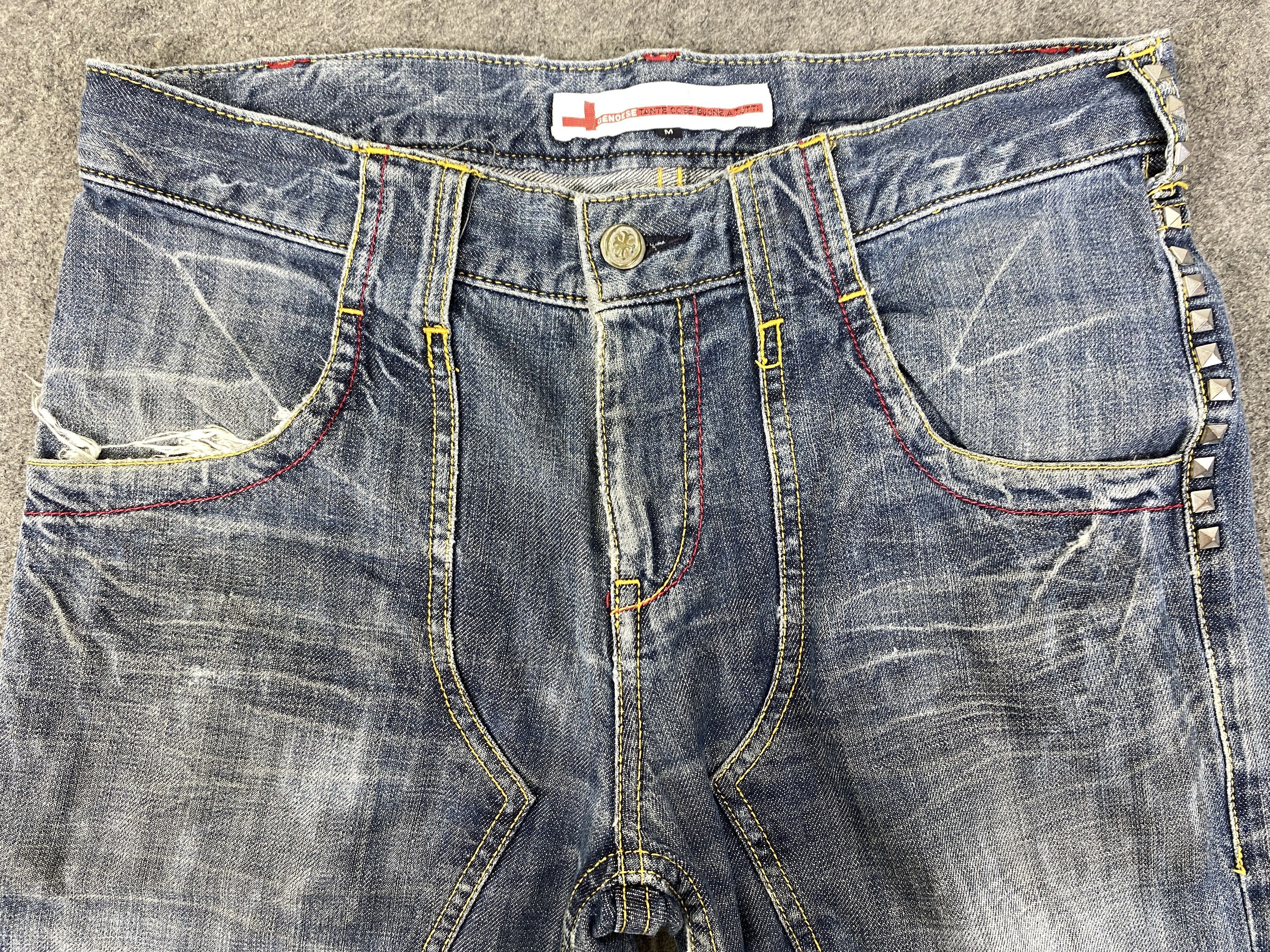 Japanese Brand Distressed Blue Vintage Genoese Flare Jeans 31x29.5 - JN3277 Size US 31 - 3 Thumbnail