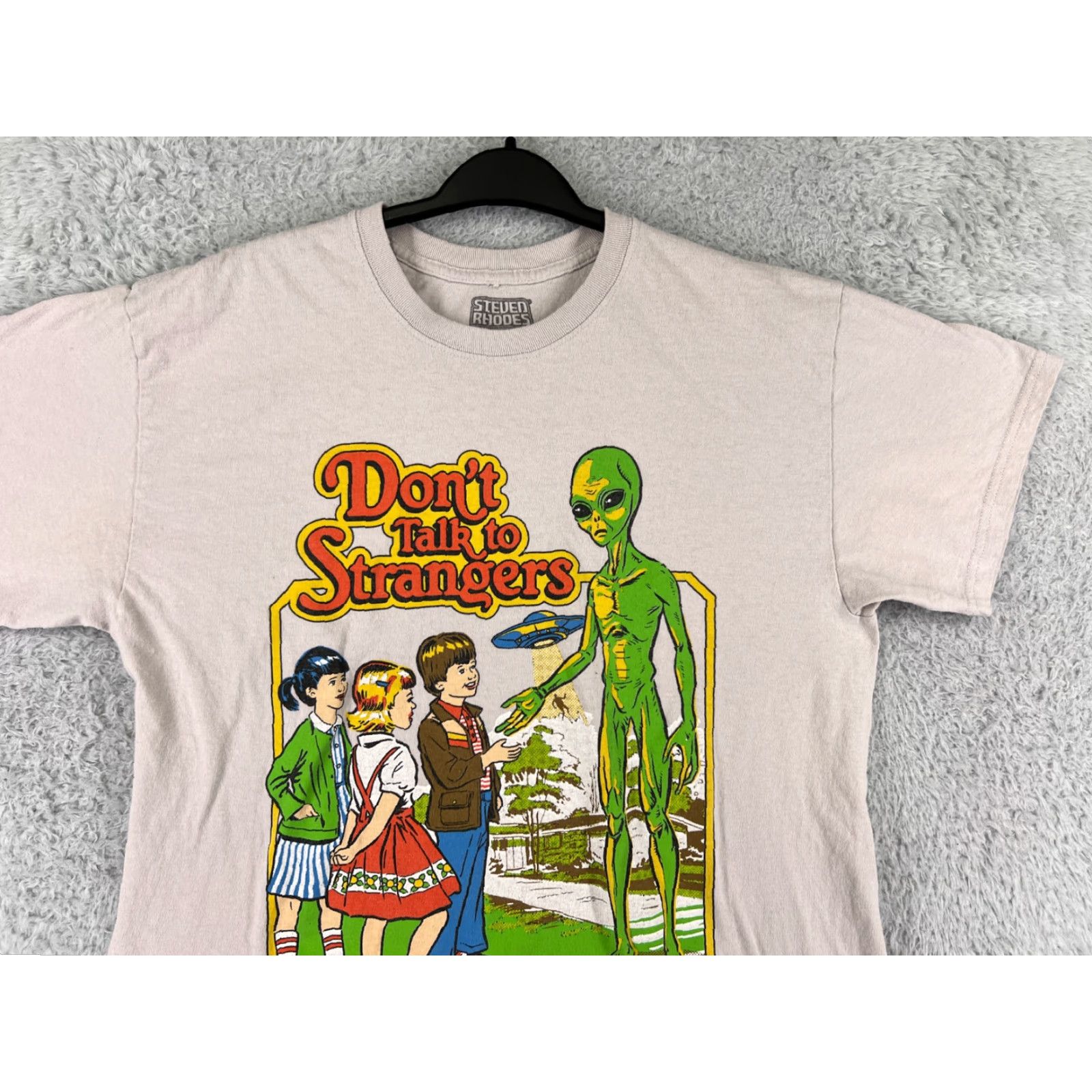 RHODE VINTAGE Steven Rhodes Shirt Men Adult Large Beige Cotton Jersey Logo Graphic Print 90s Art City Comics Designer American t-shirt Size US L / EU 52-54 / 3 - 5 Thumbnail