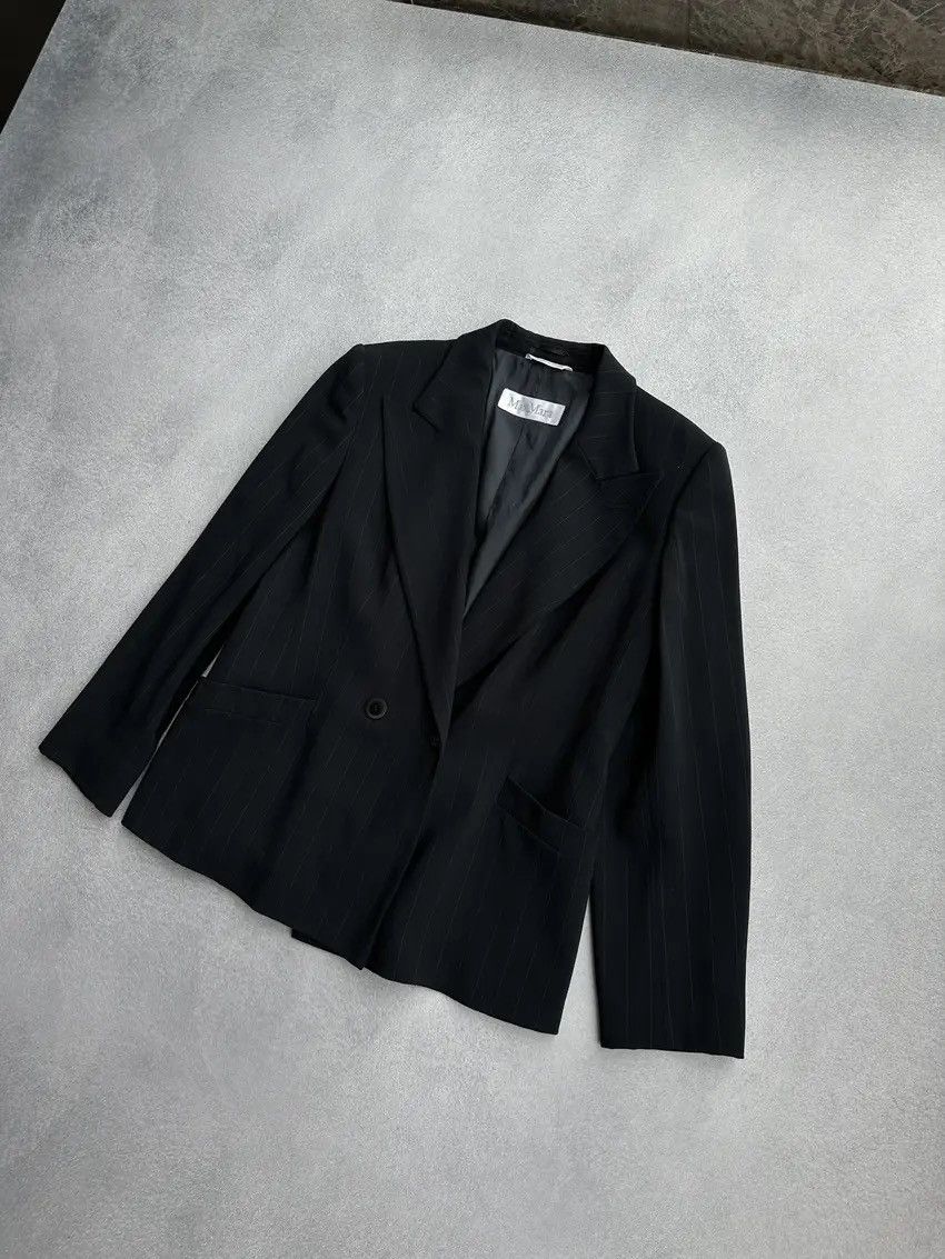 Max Mara × Vintage Vintage Max Mara One Button Virgine Wool Woman Blazer Size L / US 10 / IT 46 - 3 Thumbnail
