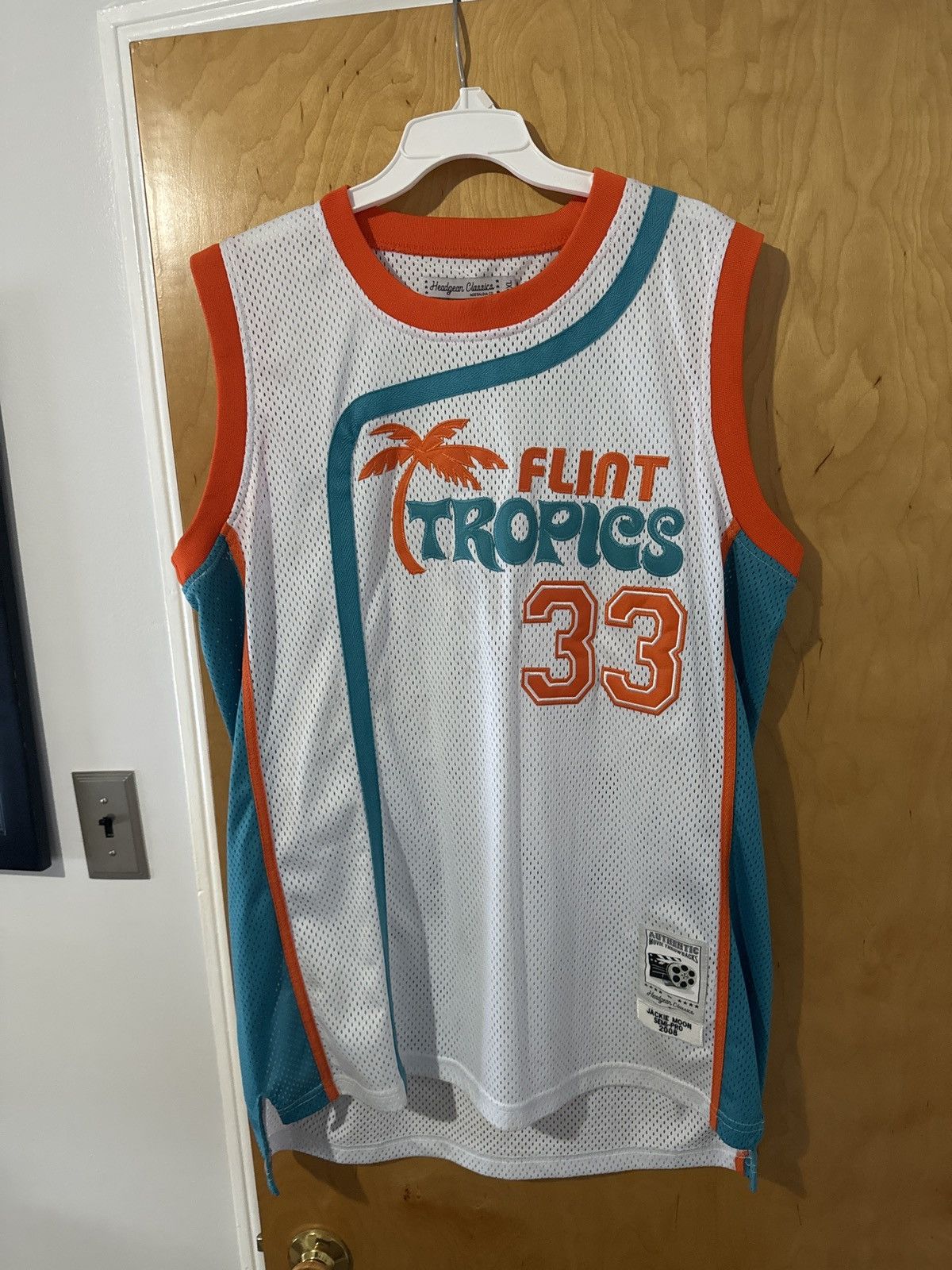 Authentic Movie Throwback Flint Tropics Jackie Moon Jersey