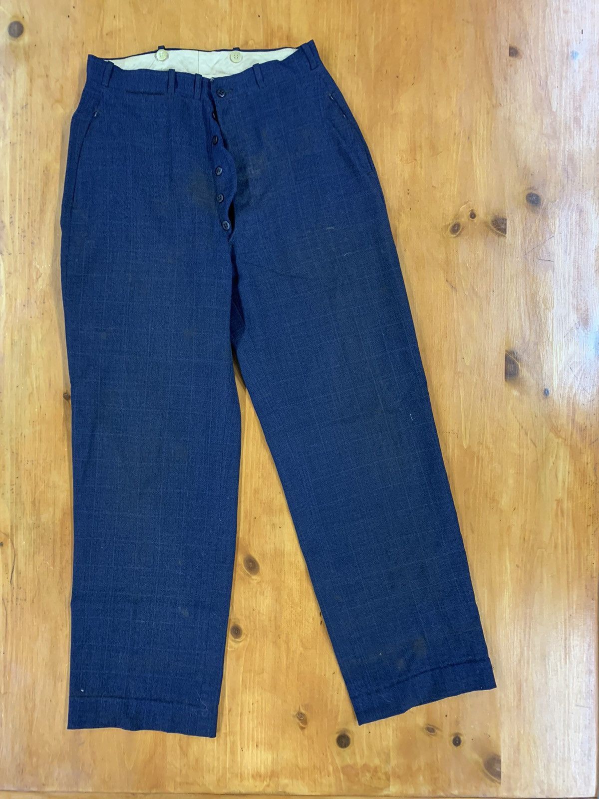 Jean × Vintage Vintage Dress Pants Button Fly Checker Size US 30 / EU 46 - 1 Thumbnail