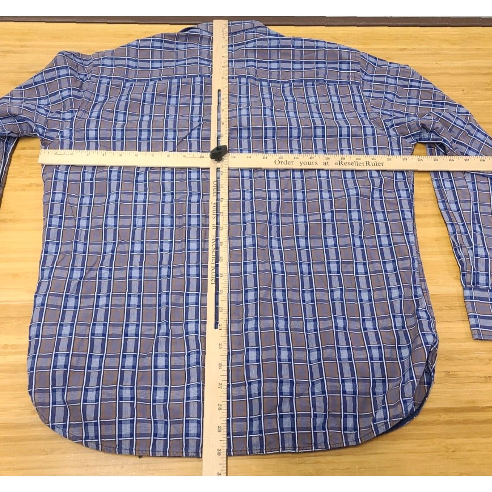 Luchiano Visconti Luchiano Visconti Shirt Long Sleeve Button-Up Plaid Brown Blue Mens L Regular Multicolor Modern Classic Mens Size US L / EU 52-54 / 3 - 6 Thumbnail