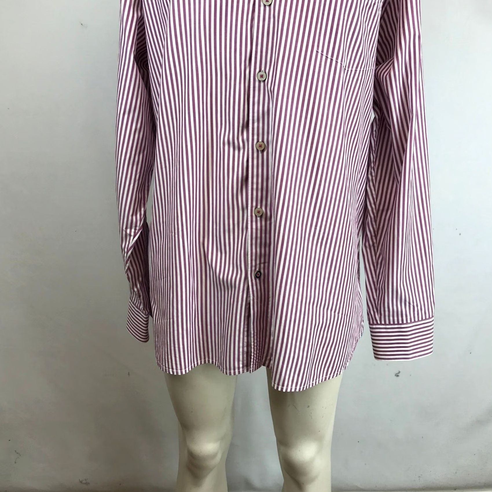Tommy Bahama Tommy Bahama Mens XL Striped Button-Down Shirt Burgundy White 100% Pima Cotton Size US XL / EU 56 / 4 - 3 Thumbnail