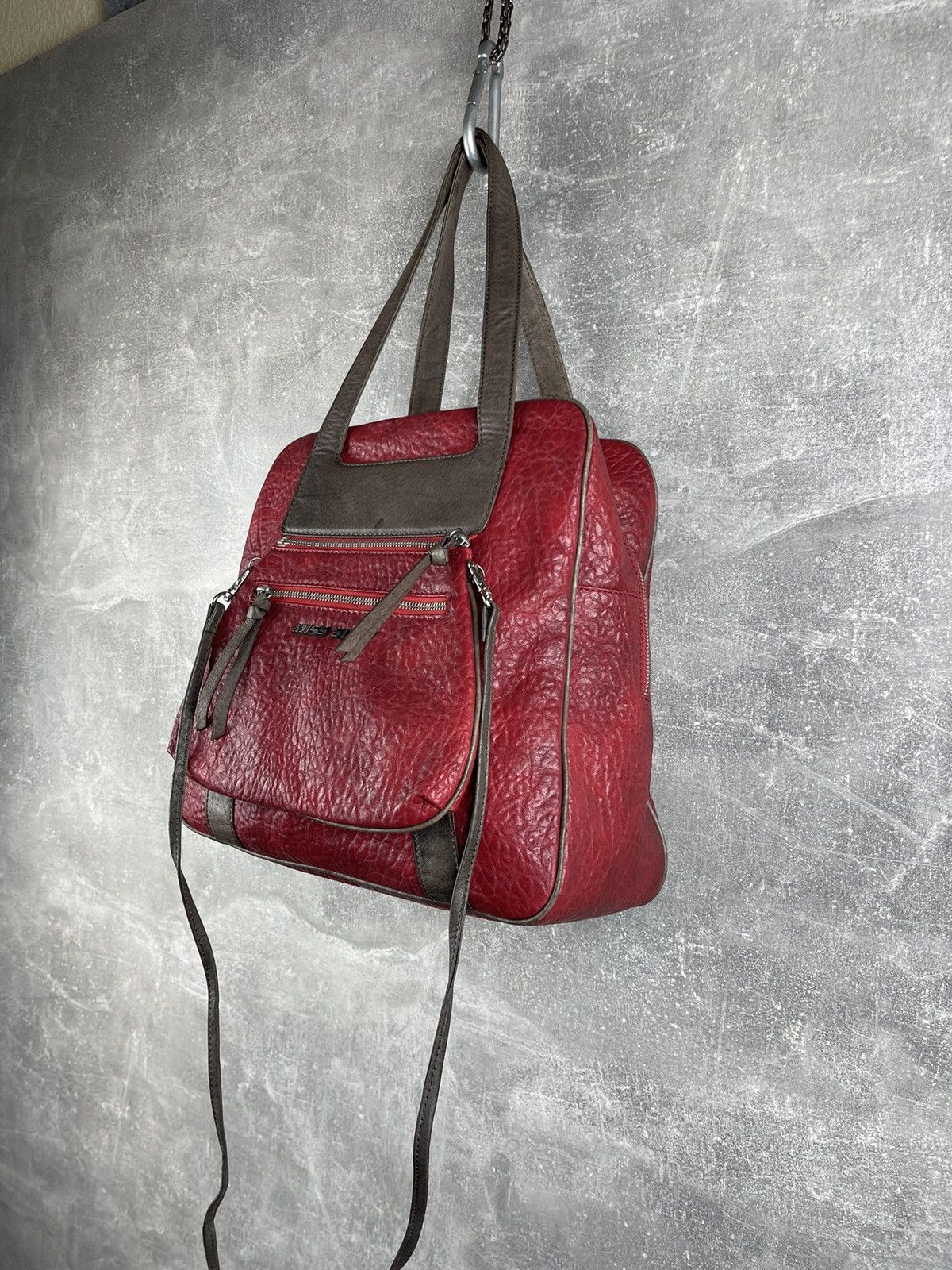 Miss Sixty Miss Sixty Textured Red Leather Handbag Transformer Bag Size ONE SIZE - 2 Thumbnail
